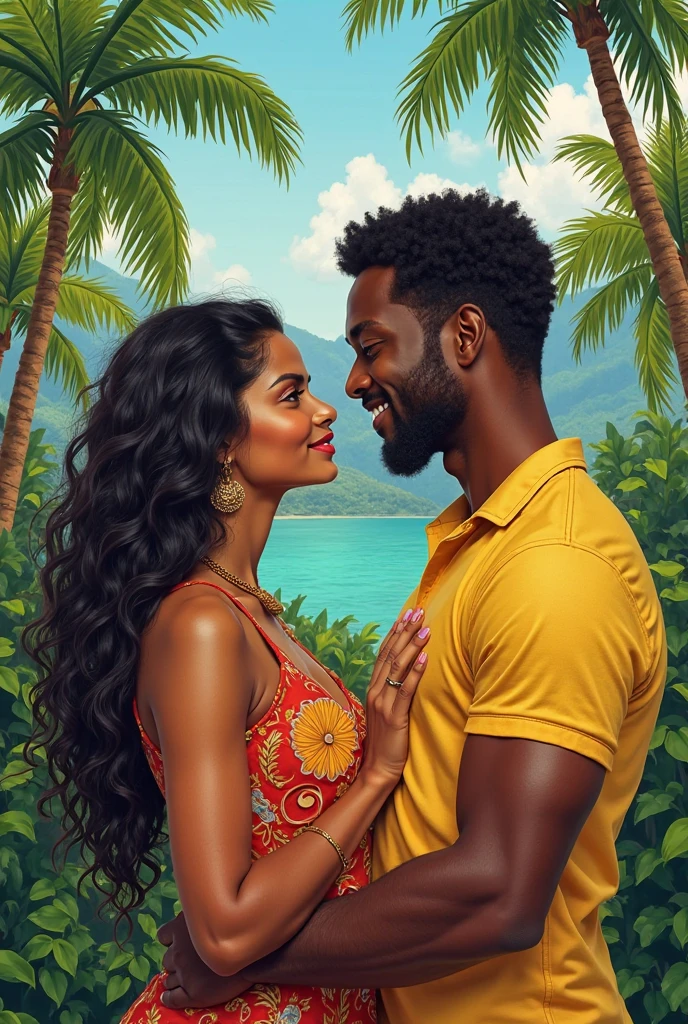 Reggae couple kissing
