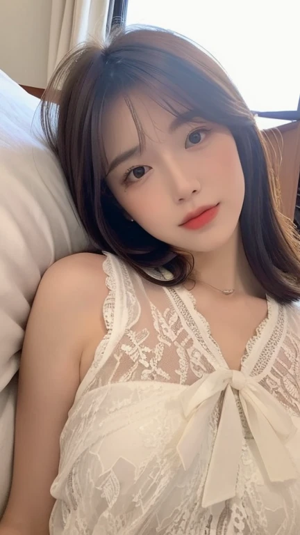 futon, pillow, close your eyes, bed, Sleep, Brown long hair、bangs, Lie in, Under the cover, blanket, Lie in, blanket, Under the cover, indoor,, ultra detailed, masterpiece, Highest quality, beautiful, detailed,, alone, A kind smile, A light smile,
One girl, blue eyes, Very long hair, Medium chest,