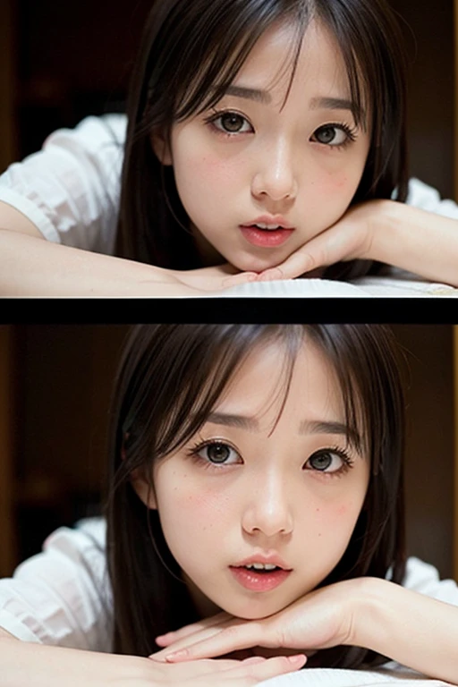 Girl putting on makeup 