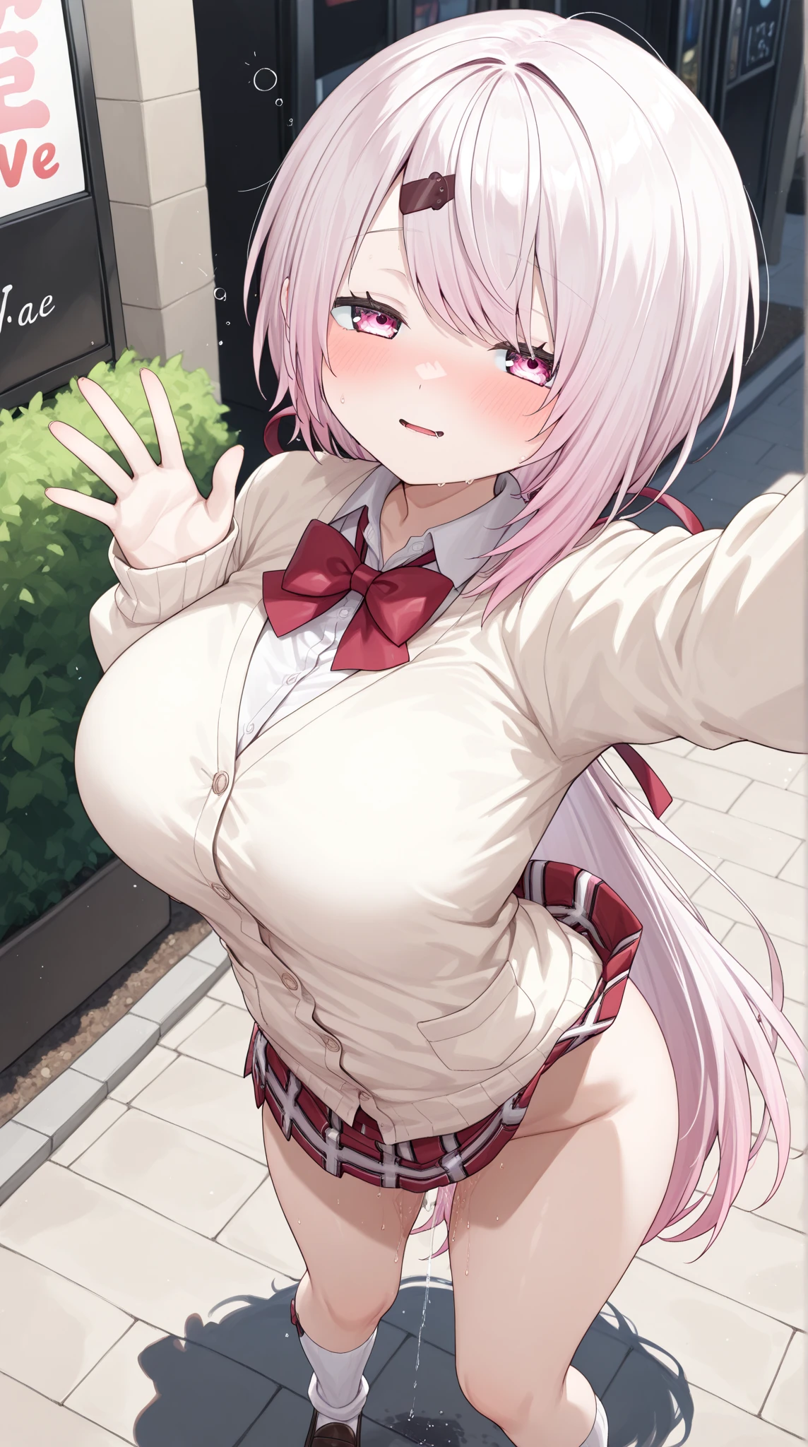 (8K、Highest image quality、highest quality、masterpiece)、detailed face、((1 baby girl))、braid silver hair、long hair、blunt bangs、red eyes、evil smile、((grin))、((small breasts))、((see through Colored camisole))、red school bag,minimum skirt、((black pleated skirt))、((micro skirt lift)、cowboy shot、((in the outdoor background)),((see through)),((nipples)),((nipples visible)),((squatting)),((spread legs)),((wet)),((show off erectile penis)),((((futanari girl)))),(((futanari ))),(futa lolil),hand to penis,grab the penis,hand to penis,touch the penis,tekoki,Exposure,cum,penis into hand,hand to the penis,grab penis,Handjob,cum,semen,sperm,bukkake,cum on face,((penis ejaculates semen)),(((ejaculates semen))),school backpack,(((cumming on face))),((cum on face)),(Futanari),(masturbation),(((futanari masturbation))),