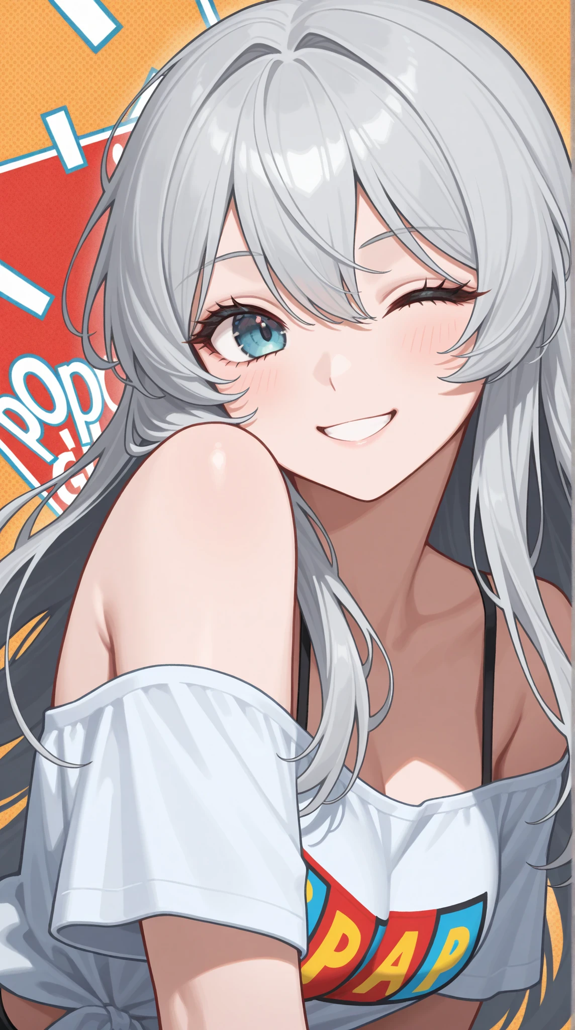 ((One personの女性)), Beautiful Face,(Wink:1.9)), ((laugh)),(head tilt), Laugh with your mouth wide open,((Bright red cheeks:1.4)),Shiny red lips,night,rooftop,You can see the ocean, firework,Laughing with your mouth open,Glossy pink lips,Facial lighting,((Anime style background)),masterpiece, Highest quality, so beautiful,up to date, Complex details, (Pink long nails), (4fingers and 1thumbs), (ring),(bracelet),(choker),AI-generated, Complex,High resolution, Highest quality, super high quality,3D Images、3D Images,One person,Long white hair,High Ponytail,(blue eyes),Anime woman posing for a photo, ((Fine grain、Silvery white colorful eyes、Shining Eyes:1.4)),(Squint your eyes:1.1),a hyperRealistic , hyperRealistic , Realistic,Anime woman with long white hair, Smooth anime CG art, A woman in a colorful kimono with gold embroidery, (Black long sleeve kimono),Red floral pattern,Long flower hair ornament,Earrings,Mature Body,(Big Breasts:1.1),Tall,Abdominal muscles,Narrow waist,(Zoom up to face:1.7),Shooting from diagonally below