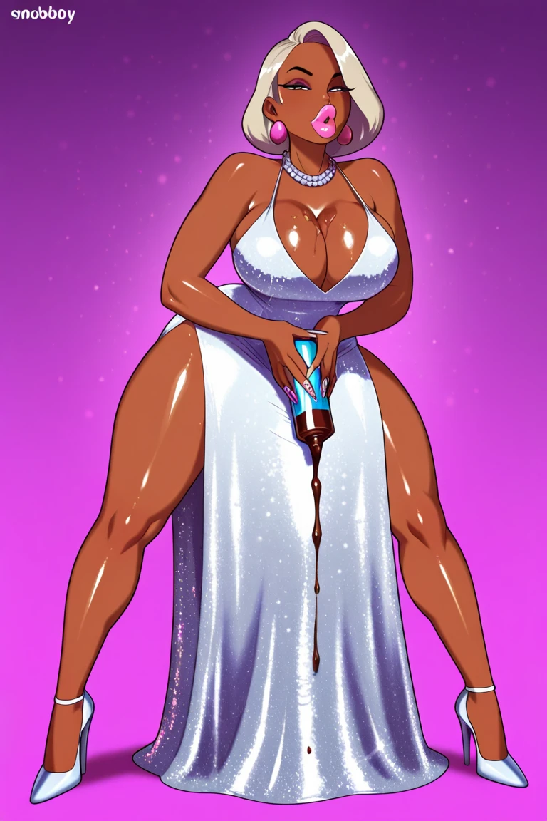 1Naked woman ,hairy vagina walking on top of the sea touching the moon,tan skin wearing red socks,taking full moon light bath! Black pubic hair, golden smilling  fishes jumping out of the water.