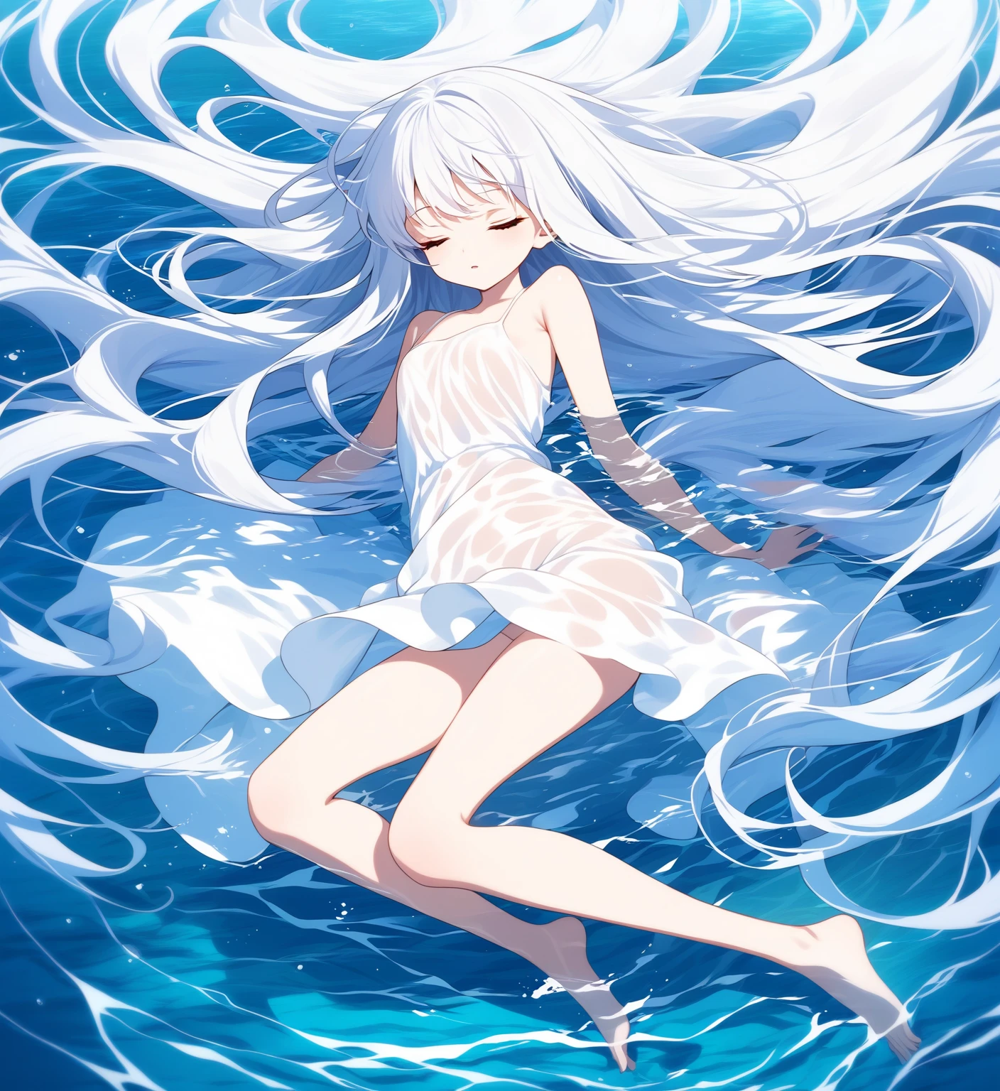 anime girl with long white hair sitting on a bench in the rain, white haired deity, flowing white hair, with white long hair, ahegao, with long white hair, zerochan art, Highest rated on Pisif, with white long hair!!, anime girl with long hair, pixiv, seductive anime girl, at pixiv, white haired, detailed white long hair