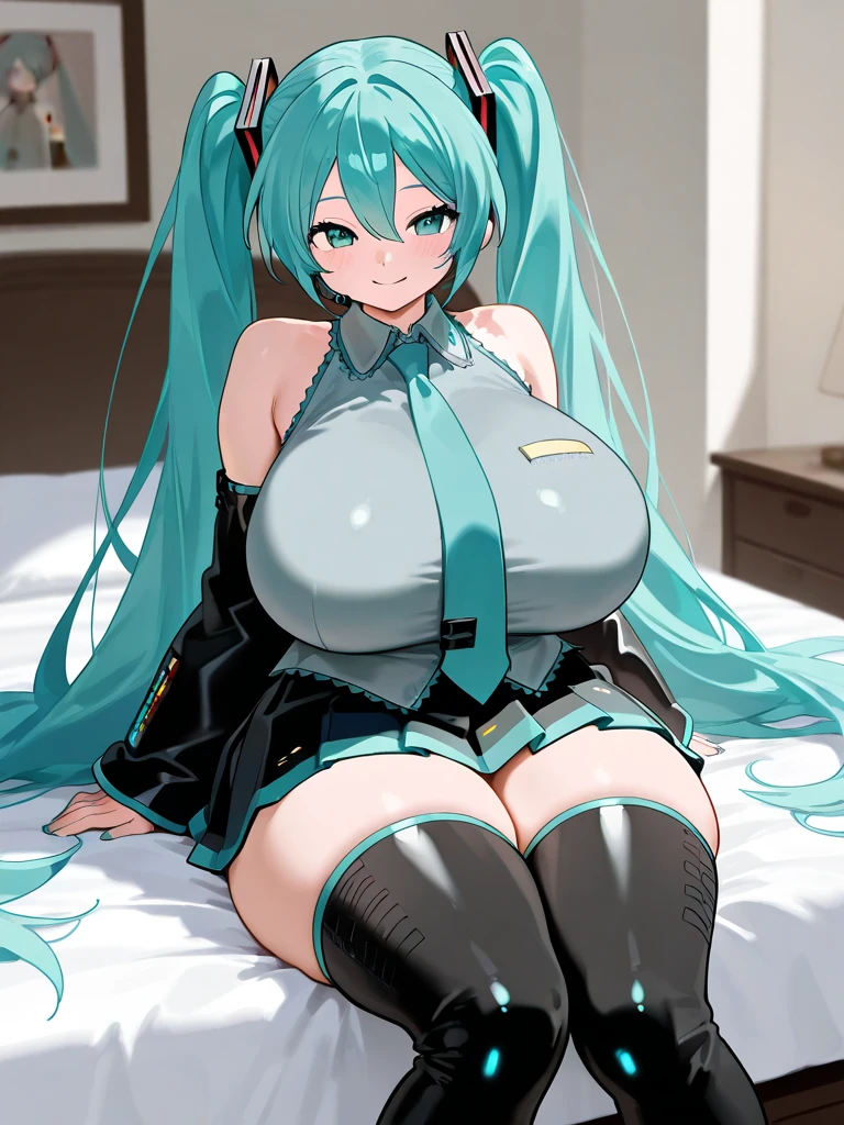 Young Hatsune Miku、girl、独奏、blush、(Huge breasts:1.2)、girl、Kindergarteners、、6 years old、、、be happy、Spread your legs、Striped panties、Long skirt、Long sleeve、Colorful uniforms、Clothes are see-through