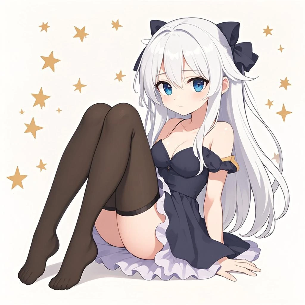 masterpiece, best quality, masterpiece,best quality,official art,extremely detailed CG unity 8k wallpaper, loli, ,( mesugaki), platinum blonde hair, hime_cut, cute face, laughing, large breasts, blue eyes, bikini,bodystocking,ass, uwabaki, crossed_legs,