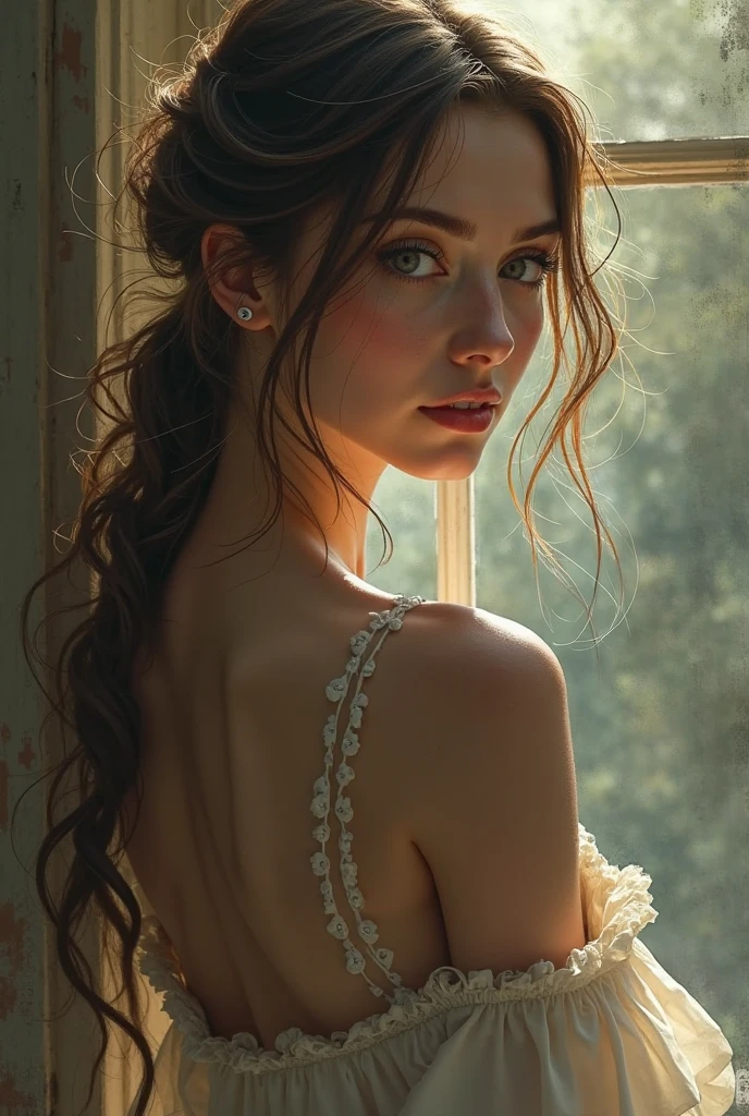 Highest quality, 8K women, View the viewer, French Braid Hair , Flower Holter Dress, Cleavage, Garden Landscape Design, (Rim Light)
