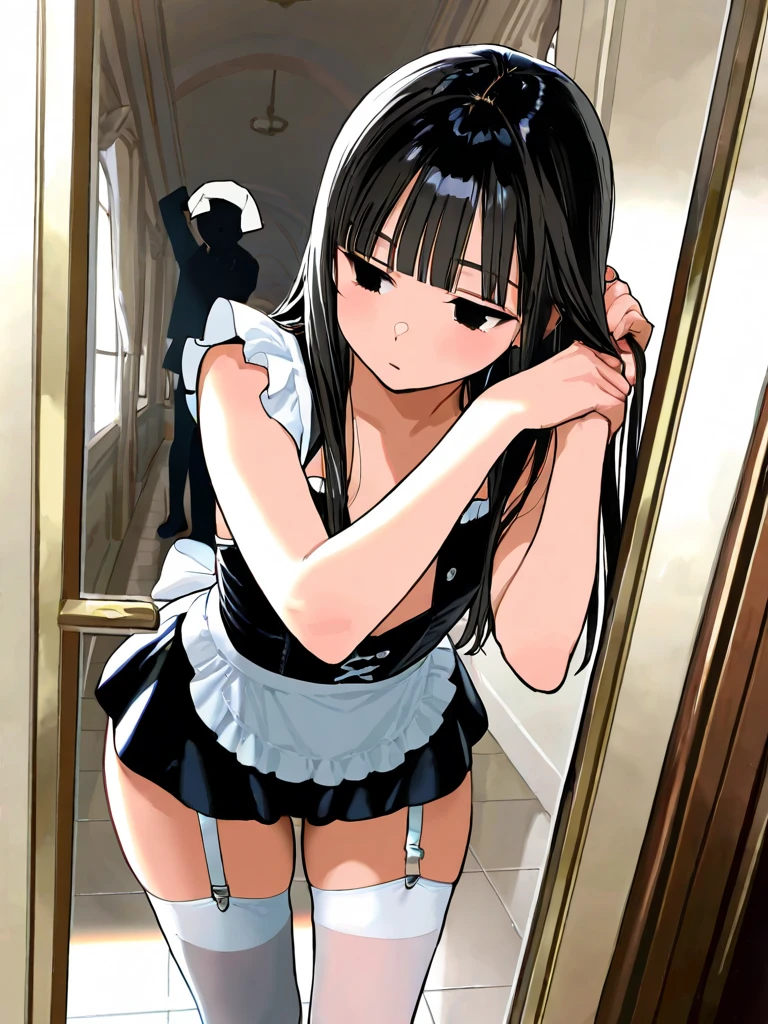 maid headdress, (Very detailed CG ユニティ 4k 壁紙),(masterpiece),(Highest quality),(Very detailed),(Best illustrations),(Best Shadow),(Absurd),(Detailed Background), Misaki Ayuzawa, One girl, alone, Maid clothes, Day, Black Hair, Long Hair, Brown eyes, ((((Chain Lead、Animal Collars, chain leash, collar, viewer holding chain leash, On all fours, Put your hands together)))), (((open mouth, tongue out, stick out tongue, long tongue, full face blush, sexual ecstasy smile, fucked silly, vulgarity))), perfect female body, medium breasts, gleaming skin, oil skin, shiny skin, sweat, wet skin, empty eyes, saliva,
