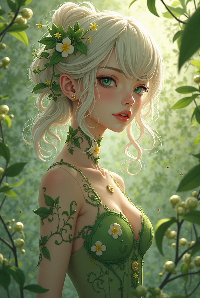 Anthropomorphic female grinch grasshopper mage. Official Art – Charecter profile. An Award-Winning Digital Masterpiece In 4K Ultra HD, Extreme Detail And Intricate Realism. Symmetrical Face. This Concept Art Brought To Life By The Hands Of Artists Like Wlop & Artgerm In A Stunning 2D Vector Illustration.Background Is A Panoramic Vista.
