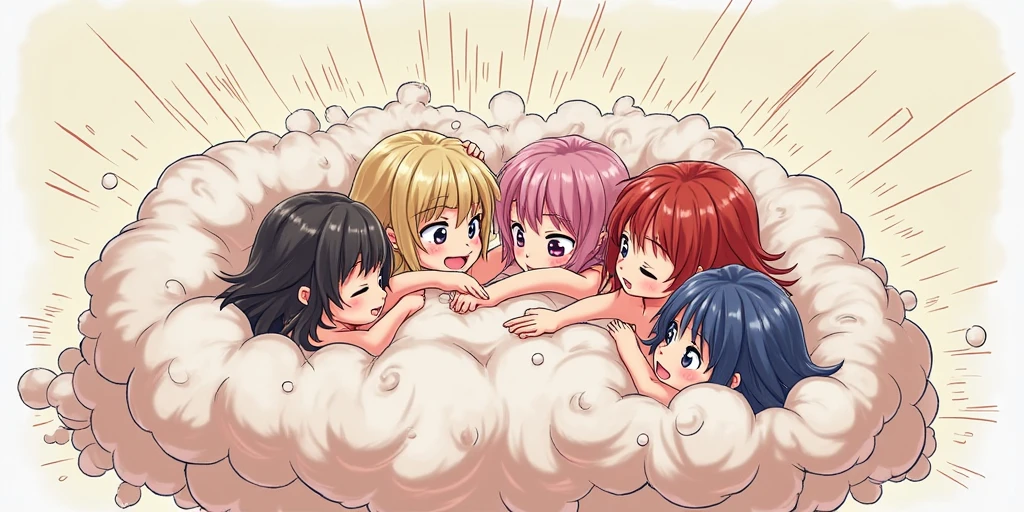 3girls, akashi kaoru,nogami aoi,sannomiya shiho 8k, masterpiece, absurdres, anime,(completely nude:1.2),