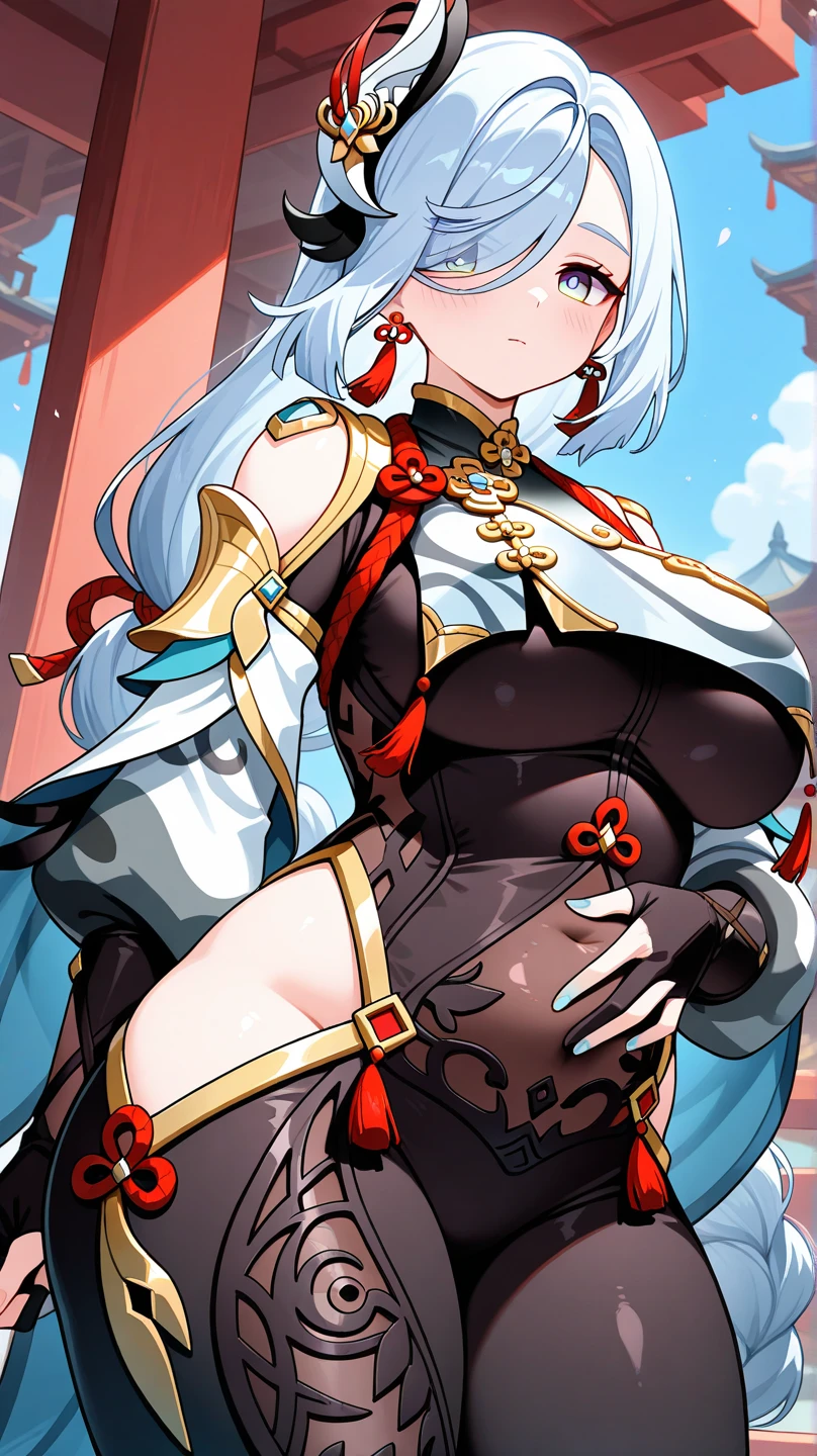 fantasy, 1girl, cottage, human, big breasts, navel,,(masterpiece, best quality), sidelightning, ,beautiful detailed eyes, slave chains,  slave collar, laying in bed, slave clothes, eyes rolled over, tongue out, cum in tongue, crazy, open mouth, screaming, ahegao, heavy breathing, blush, sweat, slave clothing, multicolor hair, hair bun