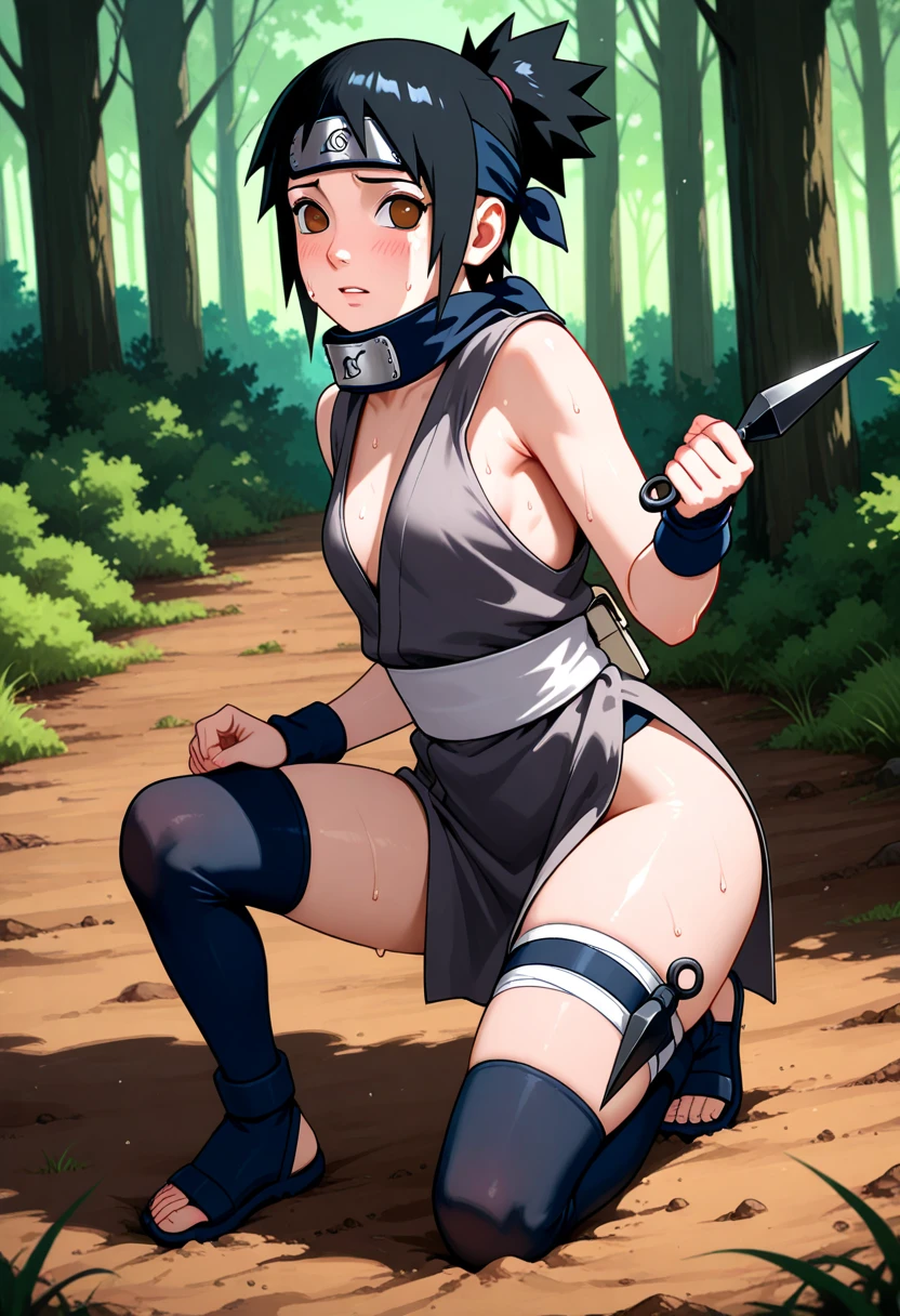 Masterpiece,Solo,1girl,Rin Nohara,(Naruto),Big Breasts,Pussy,Perfect Body,Sexy Body Hot,High Quality,High Resolution,Photograph 16K,Short Hair,Beautiful,Beautiful Woman,Naked,All Background 
