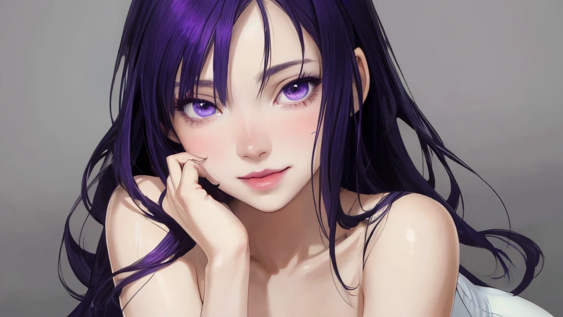 (Top resolution、Distinct_image)top-quality、A girl、masterpiece、highly detailed 、Semi-realistic、blue eyes 、18year old、young 、Exquisite facial features、Facial features ,variation potrait, big breasts, injured, ruined city background, dark blue hair with puple hilight , long hairstyles, zombies apocalypse, teenage, cool , cold sharp eyes, surviving, wear white tank top, and jacket,grey Miliary pants