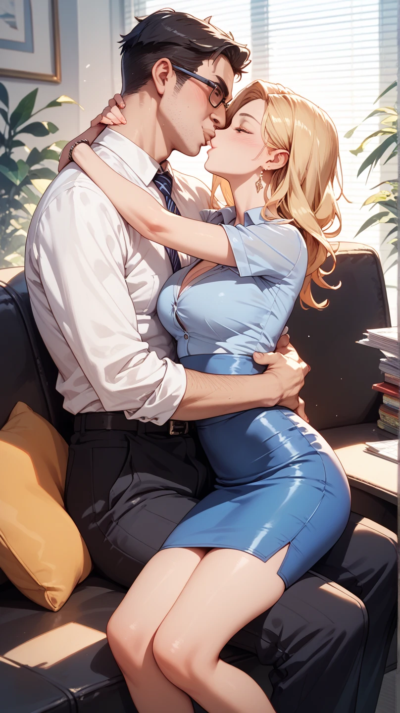 score_9, score_8, score_7, score_6, (((Gadget, Cartoon))) (1girl, 1boy), seductive smile, open mouth, half closed eyes, :o, blush, long hair, solo, office suit, office outfit,  office lady, office chair,  office desk, secretary, suit, (breast out), embarrassed, heavy breathing, looking at another, face to face, large breasts, head titled, smile, (office interior, indoor), pencil skirt, sitting, sitting on person, prespective angle, undressing, embrace,  couple, breasts grab, from side, breasts press,  breasts on face, off shoulder, white shirt, long sleeves, breasts sucking, nipples,, by posssummachine, ExpressiveH