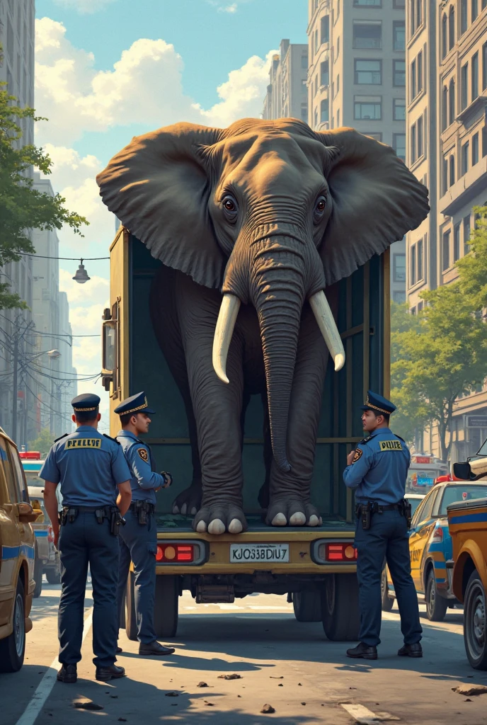 garbage pail kids style, a fat elephant balancing on a cop car, garbage pail ??? style, a grotesque humanoid elephant creature,highly detailed face emerging from the side of a dilapidated building,grungy urban environment, vibrant colors, surreal and bizarre, twisted and distorted, nightmarish and unsettling, (best quality,4k,8k,highres,masterpiece:1.2),ultra-detailed,(realistic,photorealistic,photo-realistic:1.37),grotesque,surreal,dark fantasy,horror,bizarre,unsettling,unsettling atmosphere,gritty,urban decay,detailed textures,vibrant colors,twisted,distorted,monstrous,nightmarish
