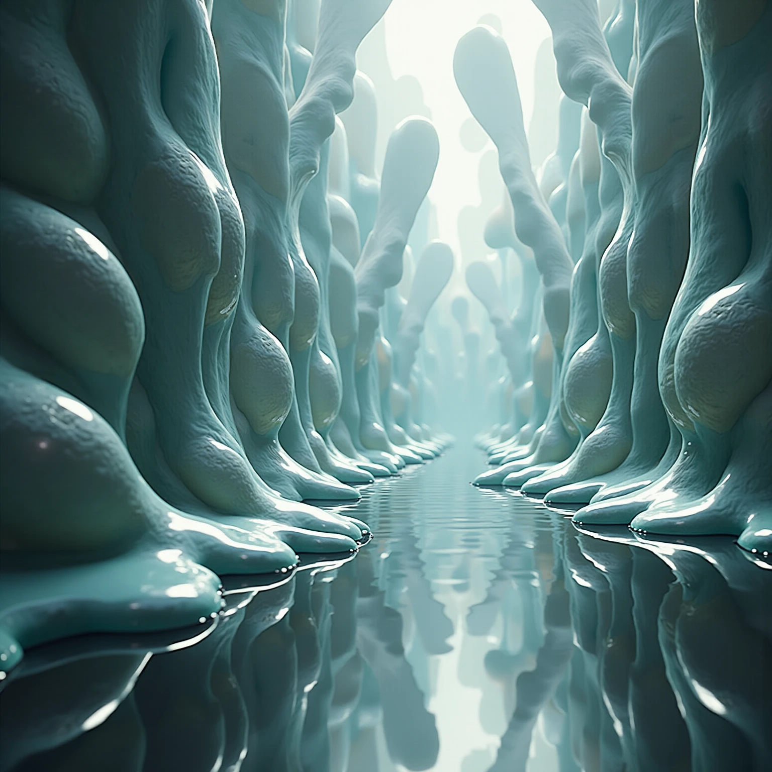 5 girls, trapped within cocoons made of silk, set within a cave, surrounded by spiders