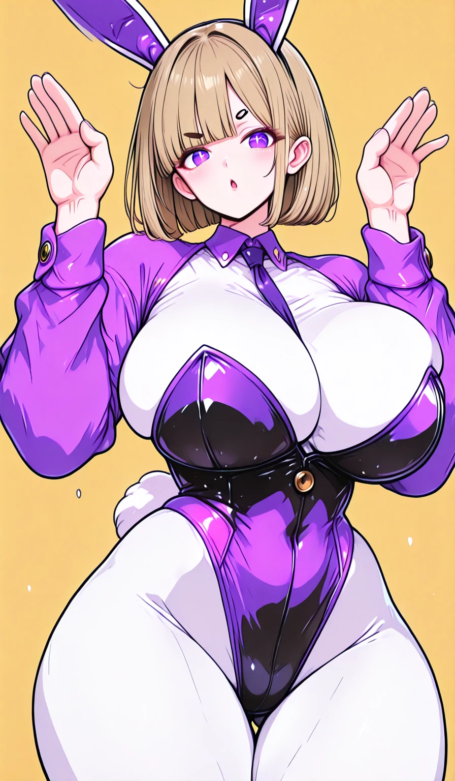 score_9, score_8_up, score_7_up, score_6_up, score_5_up, score_4_up, 1girl, Lisa, genshin_impact,, large breasts,,collarbone,breasts focus, , floox style,jacket,, open clothes, purple jacket, purple jacket, purple track suit,, sportswear, standing, steam, steaming body, sweat, , track jacket, purple track pants, track suit, nipple slip,shoulder-length light honey-brown hair. , rating_explicit, , high resolution,, deep breath, , head out of frame, , grey background, , solo, in centre of shot, , naughty face, penetration gesture