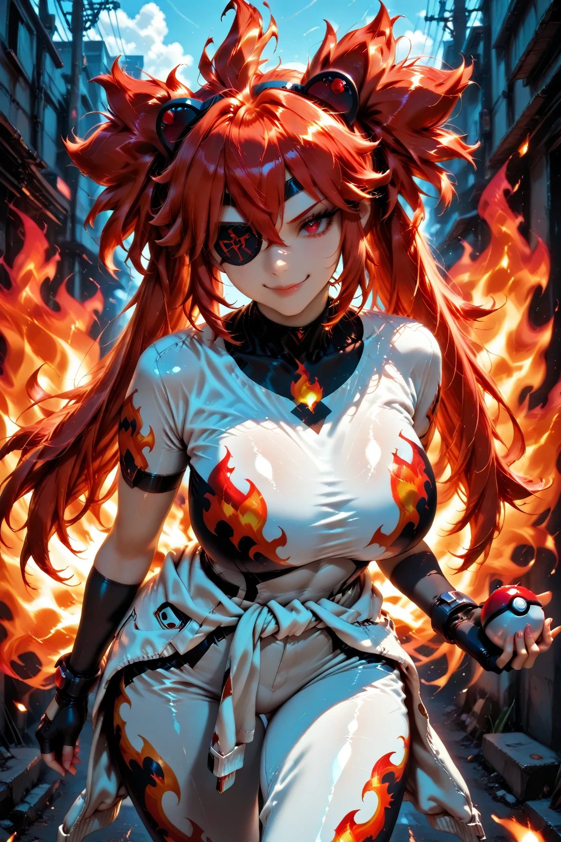 best quality,masterpiece,highers,4k,8k,realistic, 1girl,prostrate,,fire dress,lava,cinematic lighting,soft lighting,volcano,