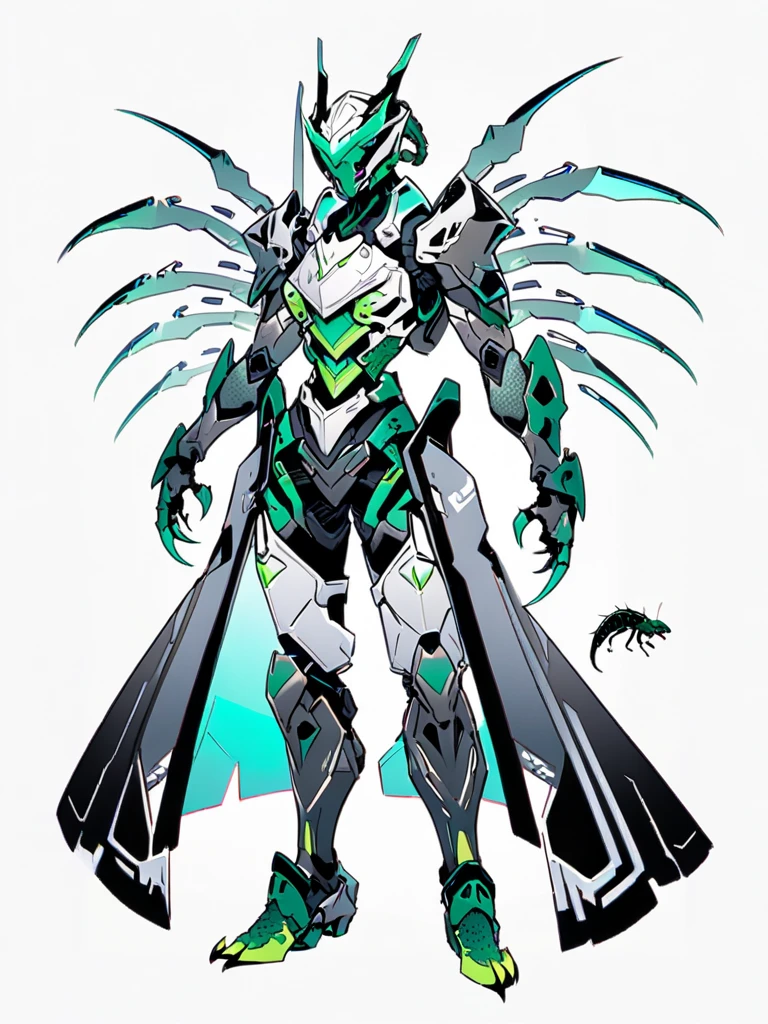 Female with black and red hot insect shell、Guyver Style、evil smile、(masterpiece, :1.3),(top-quality:1.4)、tail、Cel Shade Adult Animation、Alien Queen、Full Body Art