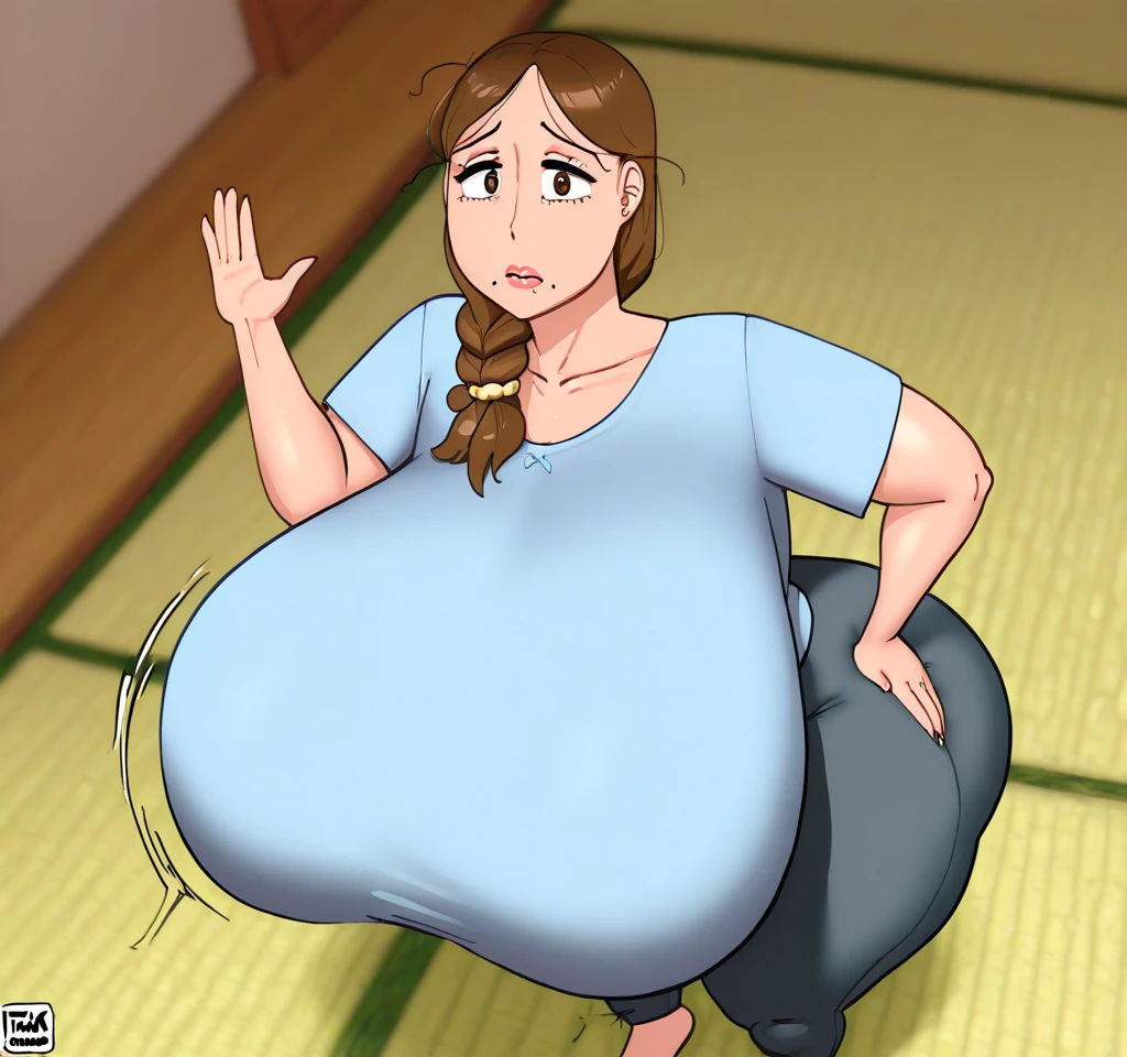masterpiece, highest quality, High resolution, One girl, solo, sexual intercourse, Pornographic images, short hair, etsukoto, brown Eyes, fine grain, fine grain, (((Thick thighs, Plump thighs, Voluptuous thighs, Thighs alone are enough))), Huge and ample breasts, Cleavage, big long breasts, Naughty big,((big breasts are important))、((Naughty thighs)), L Cup, (thin:1.4),(Tight waist:1.4),  (white swimsuit:1.4), anguish, open mouth, blush, (((Simple Background))), ((Wide Hips)), Shiny, Oily skin, Mature mother, Calf, Seductive mature woman, milf, Perfect body, Plus Size Model, curvy, ample, etsukoto, blush, clavicle, retro artstyle, 1990s (style), (thick thighs:1.4), Adult Toys, (dildo:1.2), Pussy, ((vaginal Inserting an Object)), vagina, Big Insertion, Inserting an Object, clitoris, nsfw, bent over, from side,