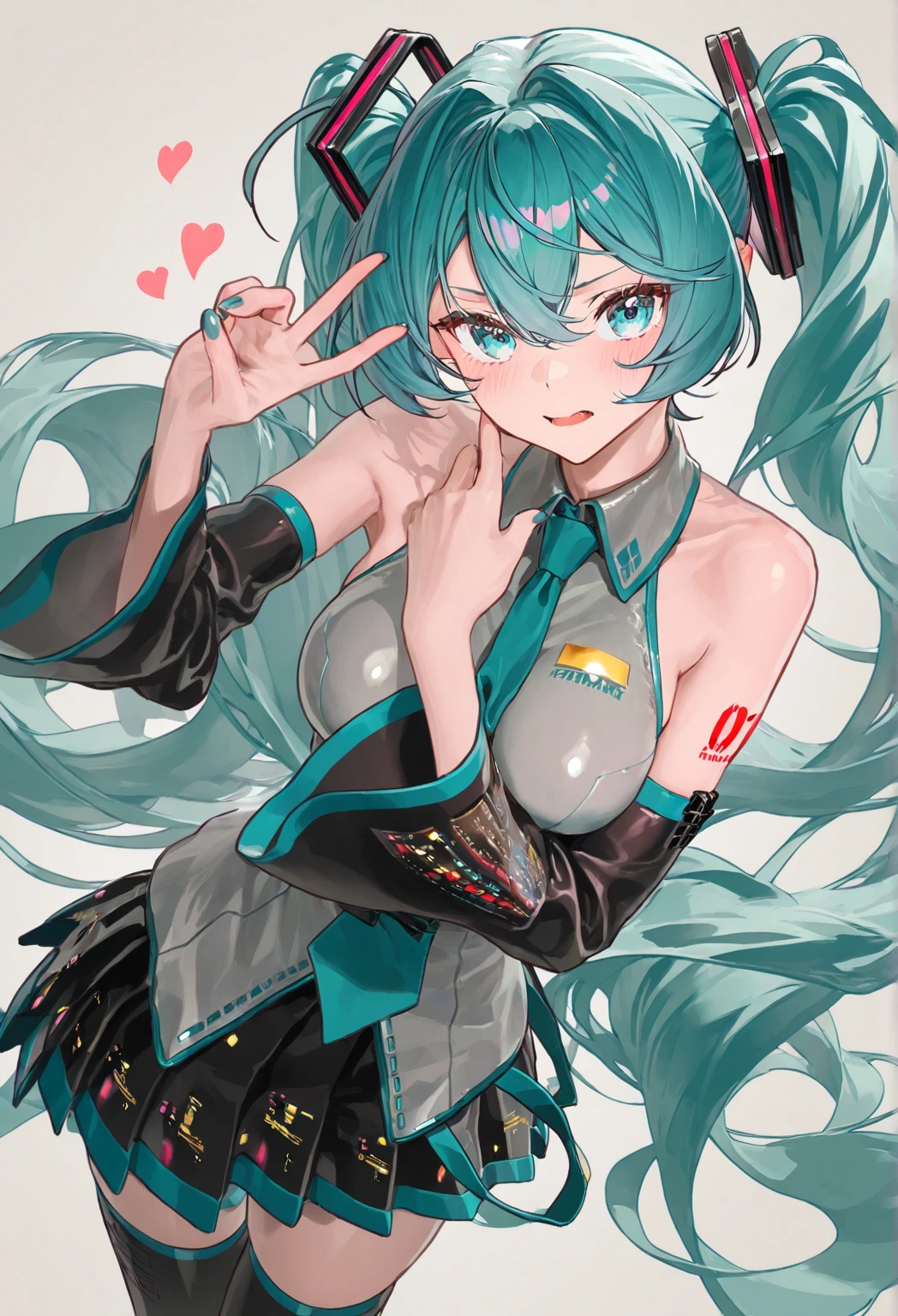 Anime art very beautiful Hatsune miku by artgerm, Gil Elvgren, Vladimir Volegov, Earl Moran, Enoch Bolles, symmetrical shoulders