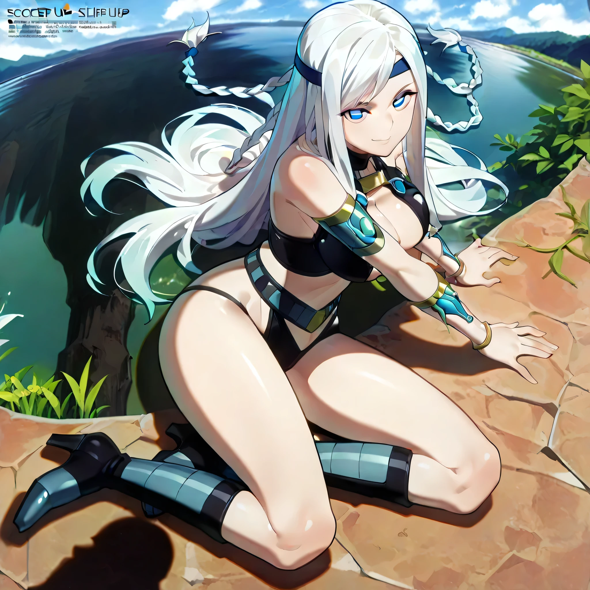 on a wall chained in a stone prison pretty ragged anime characters together over one another over the top of them a hard light blushing lewd face while wearing very tight boots micro leaf bikini, standing an animated figure with white skinny body a bread and a goey goop behind her is speech bubble