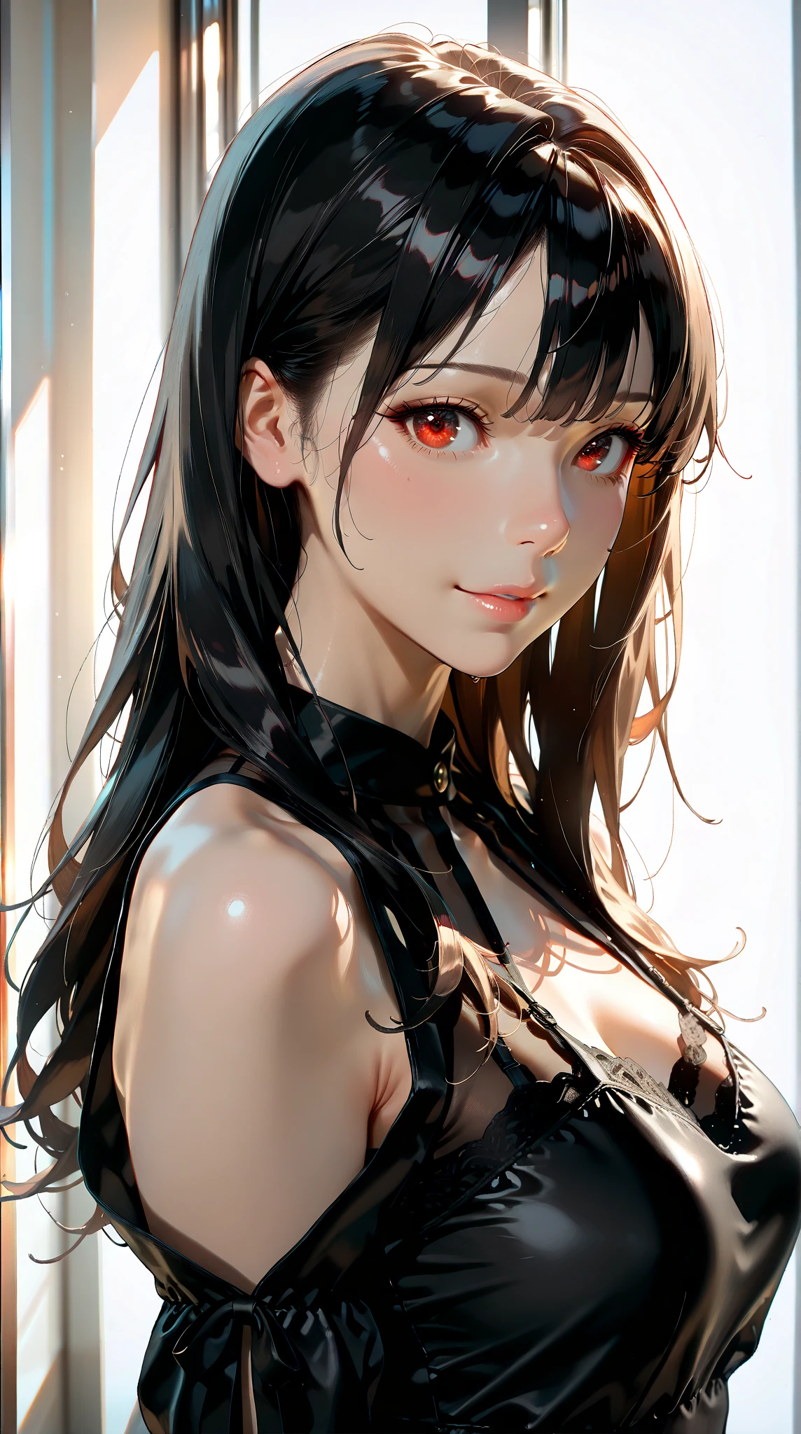 Detailed facial details,girl,Red lips,Cat ear,Black long hair,Large Breasts,Collar,Radiant Skin,Wearing a military green camouflage bikini,在俱乐部做 DJ 的girl,Cyberpunk, White and blue gradient braided long hair flashing lights, Neon holographic transparent office sitting next to DJ equipment,Glass
