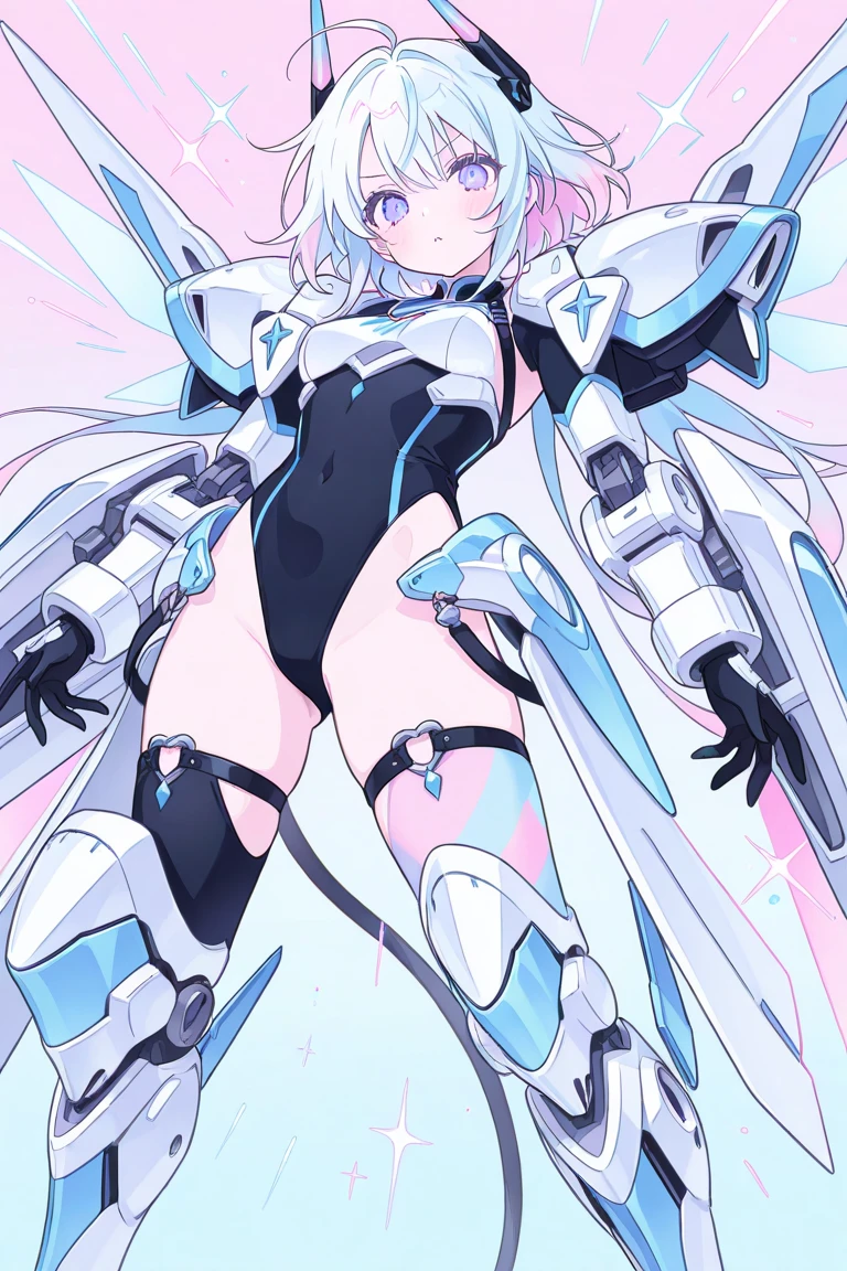 [(NO BACKGROUND:1.5),::5] (WHITE BACKGROUND:1.5), [(mecha musume:1.5)::,5] (tight armor:1.5), (loli:1.5), [(SYMETRICAL:1.5),::5] standing, (default pose:1.5), (1girl:1.5), solo, (loli:1.4), full body, small breasts, short hair, looking at viewer, (open coat, robe, blue robe, modern, contemporary, futuristic:1.4), solo, full body, masterpiece, solo, beautiful, detailed eyes, detailed face, (white clothes:1.2), (blue stripes:1.3), (white hair:1.4), (cyberse:1.4), (loli:1.3), absurdres, ultra-detailed, masterpiece, highres, 4k, high quality, digital art, sparkling eyes, (thigh:1.3), (small breasts:1.4), short hair, (bare arms, bare hands:1.4), (navel cutout:1.3), navel