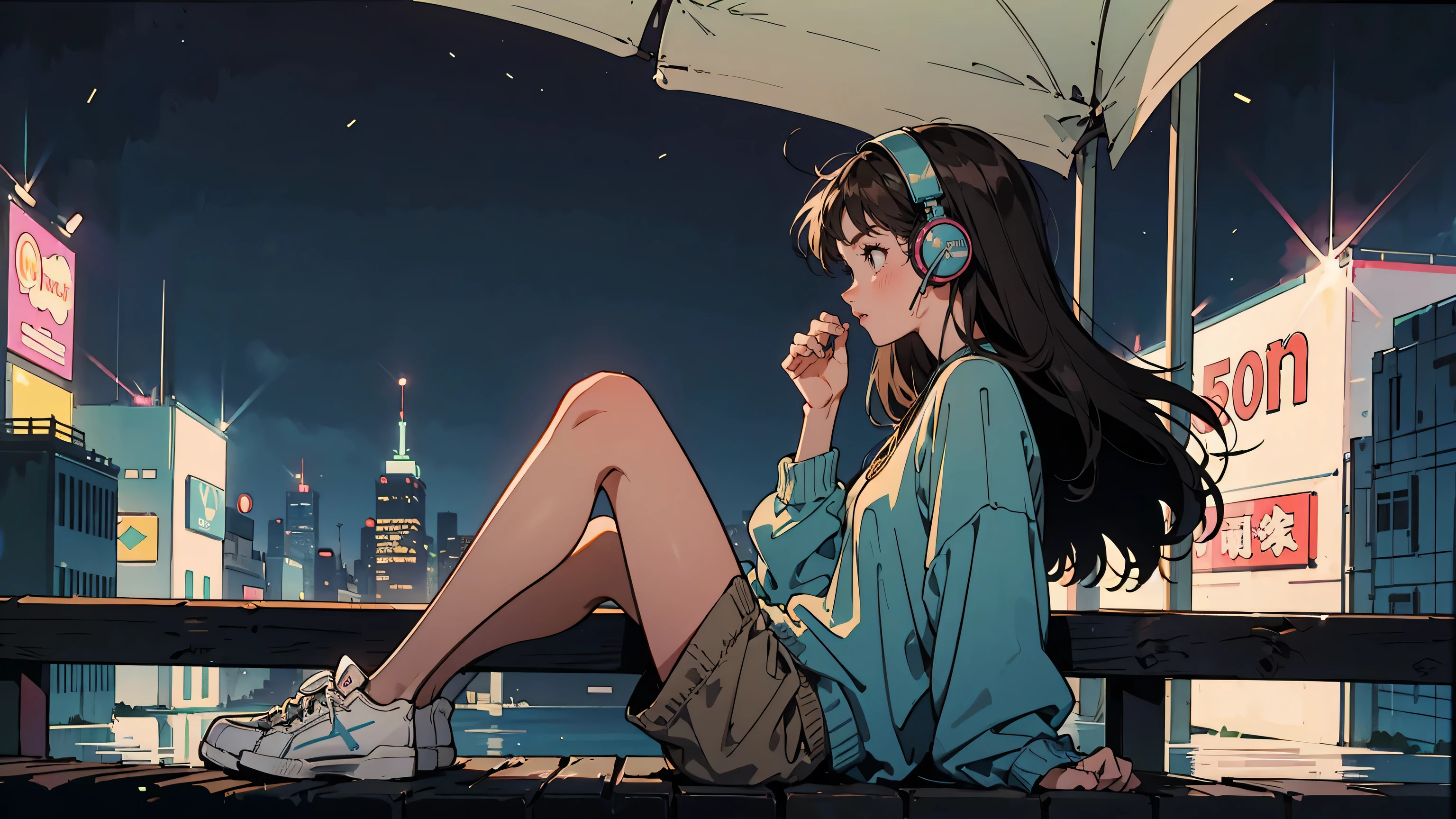 (((masterpiece, Highest quality)))、(((32K Wallpapers)))、(((A woman sitting with her knees hugged)))、Rusted walls、(((Ultra detailed machine with gears)))、(((Lots of plants)))、Faint lighting、Light leakage、Light on the face、Dilapidated small room、(((Hole in the wall)))、(((Red sunset)))、Lo-Fi、Perfectly detailed beautiful face、Sparkling Eyes、White T-shirt、Detailed Hair、(((Fisheye Lens)))。(((Dull colors)))、Perfect and detailed headphones、Ultra detailed and intricate background、(((A world that has collapsed)))