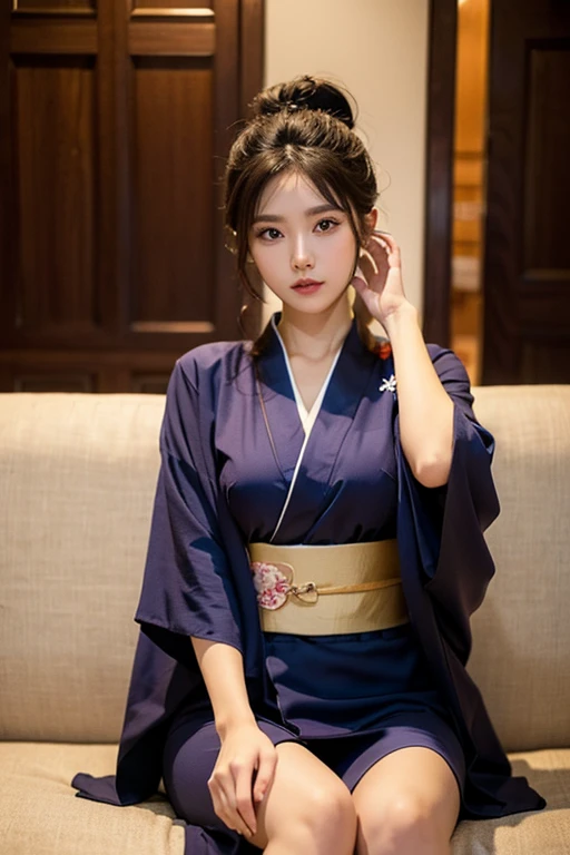 (((best quality))),(((ultra detailed))),(((masterpiece))),illustration,((1 beautiful Japannese girl,solo)),((slim,thin)),((small breasts,flat chest)),(in izakaya:1.3),(summer:1.2),(rainy:1.3),(indoor:1.2),(night scene:1.3),(wet:1.3),(collar:1.2),(blue floral kimono:1.3),neat bun,porcelain skin,rouge,dimly lit,warm glow,ethereal,(standing beside the table:1.3),sake bottle,half-empty glass,tray,grilled fish,steamed vegetables,half-eaten,melancholic smile,storm,solitude,enigmatic aura,tranquility,chaos,simplicity,mysterious,captivating,((from front,upper body))