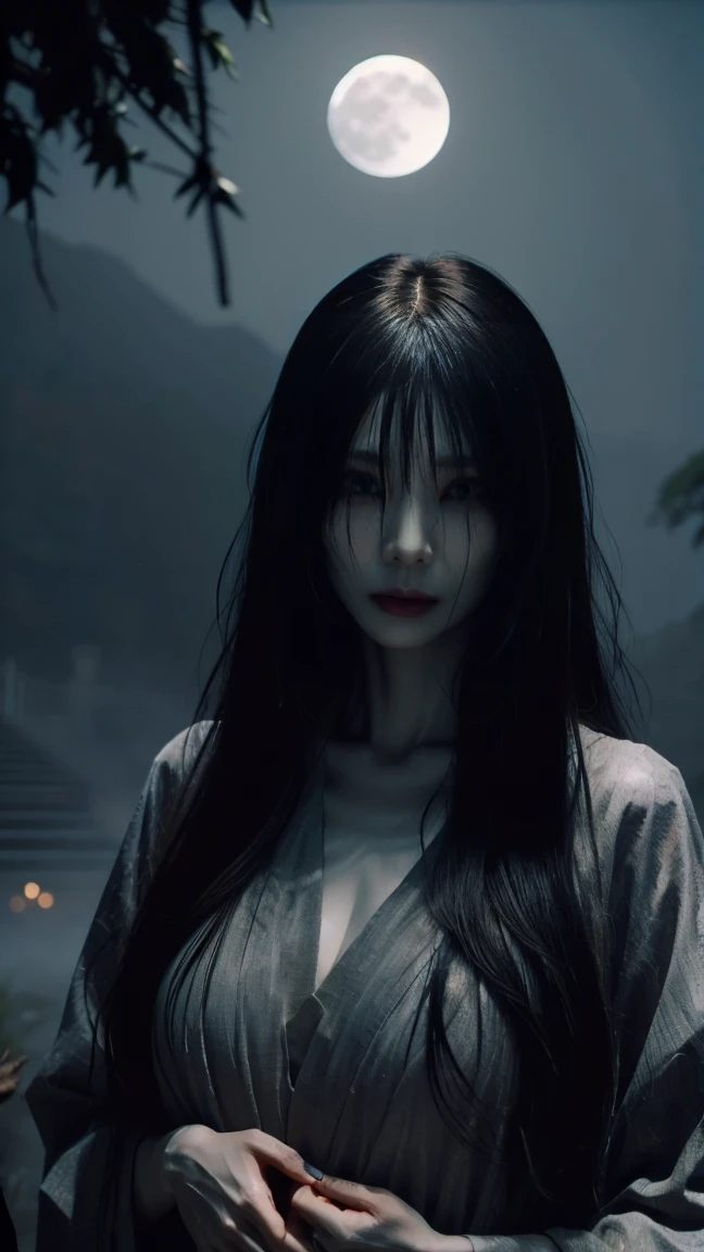 8k,crawl on the ground in the forest,very large breastの,超A high resolution,real looking skin,Horror ,very long black hair, Sadako,Super beauty(Like the real thing), wearing a dirty gown, eerily distorted face,thirds rule, Tonal color scheme, White kimono, mystery, Horror, Crazy look,In the style of Denis Villeneuve, Film Still, cinestill 800,Fantasyart,character art,sexy for,Horrific morphology,grudge,Grievances,very large breast,Crawling to the ground,old very large well in the forest,Middle-aged woman,Lie down and look up,reaching out her hands,,Wide open mouth,