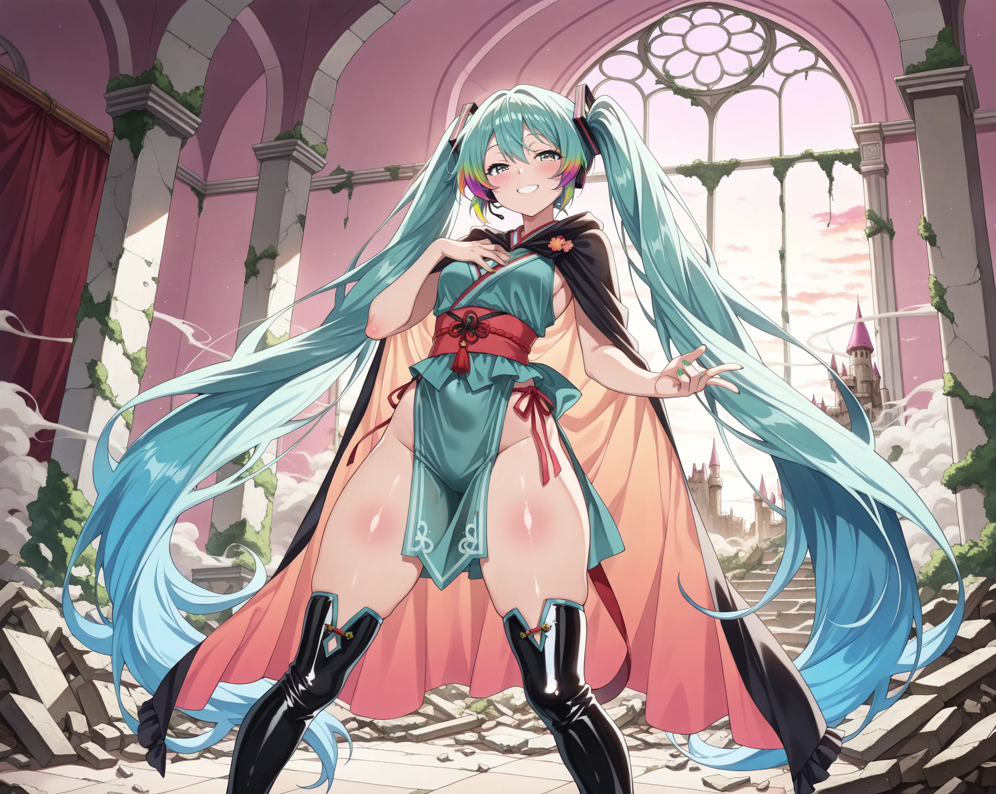 (((Best Quality))) , ((full body)), female, character design, solo, ( white background:1.3), holding sword, thigh high, summer outfit, colorful outfit, bare arms, Bust Bodice, bare waist, standing, backless casual dress, bikini, side slit skirt, gloves,