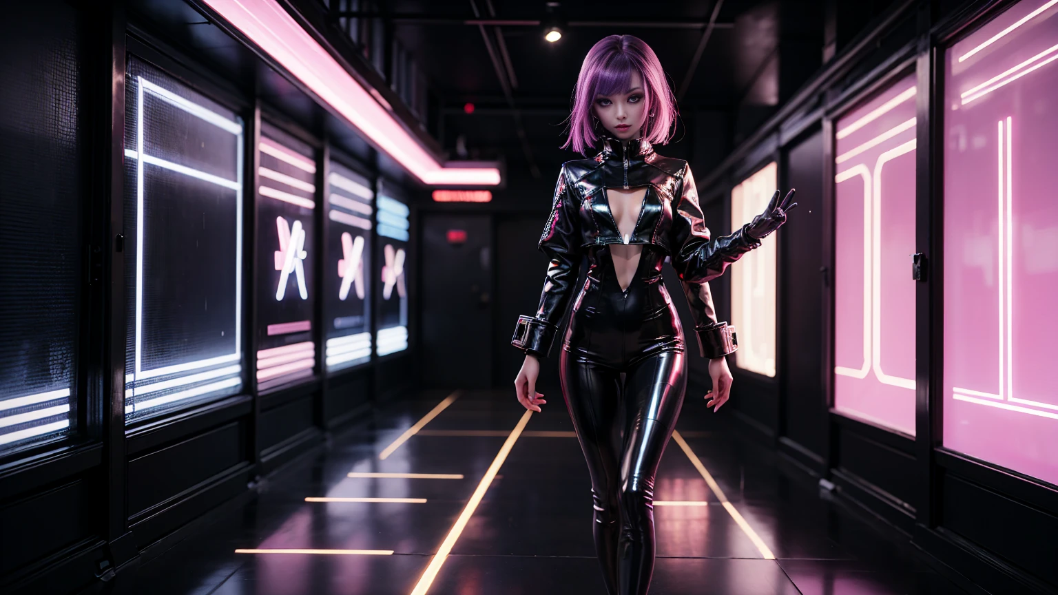 (best quality,4k,highres,masterpiece:1.2),ultra-detailed,realistic,disco,club scene, cybernetic disco, vibrant atmosphere, colorful lights, neon glow, energetic dancers, futuristic setting, lively music, pulsating beats, synchronized dance moves, DJ playing electronic music, mirror balls, lasers, smoke machines, people in stylish outfits, drinks being served, drinks with glowing ice cubes, glowing dance floor, robot bartender, serving drinks, high-tech bar, metallic textures, cyberpunk vibes, dynamic poses, happy expressions, joyful atmosphere, partying crowd, excitement, celebration, technologically advanced society