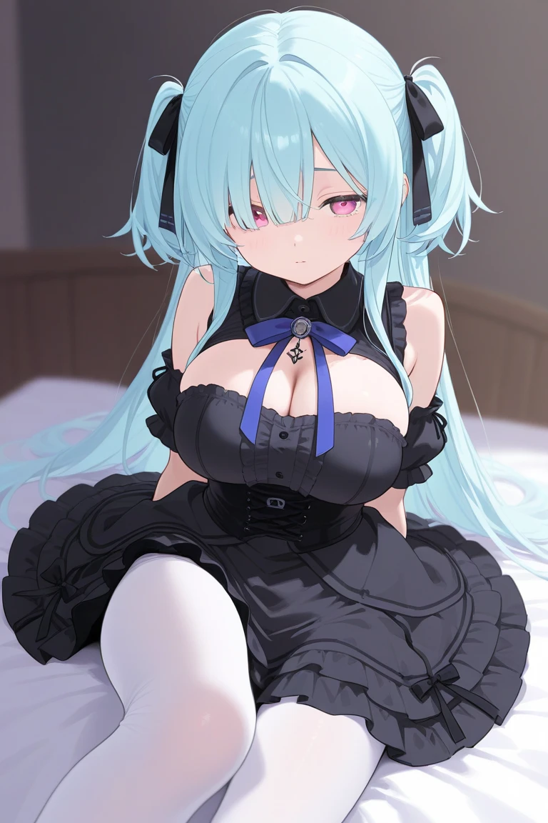 Blue stripes々bra、Blue stripes々panties,
Beauty、Big Breasts、high resolution、4k,Mature Woman、