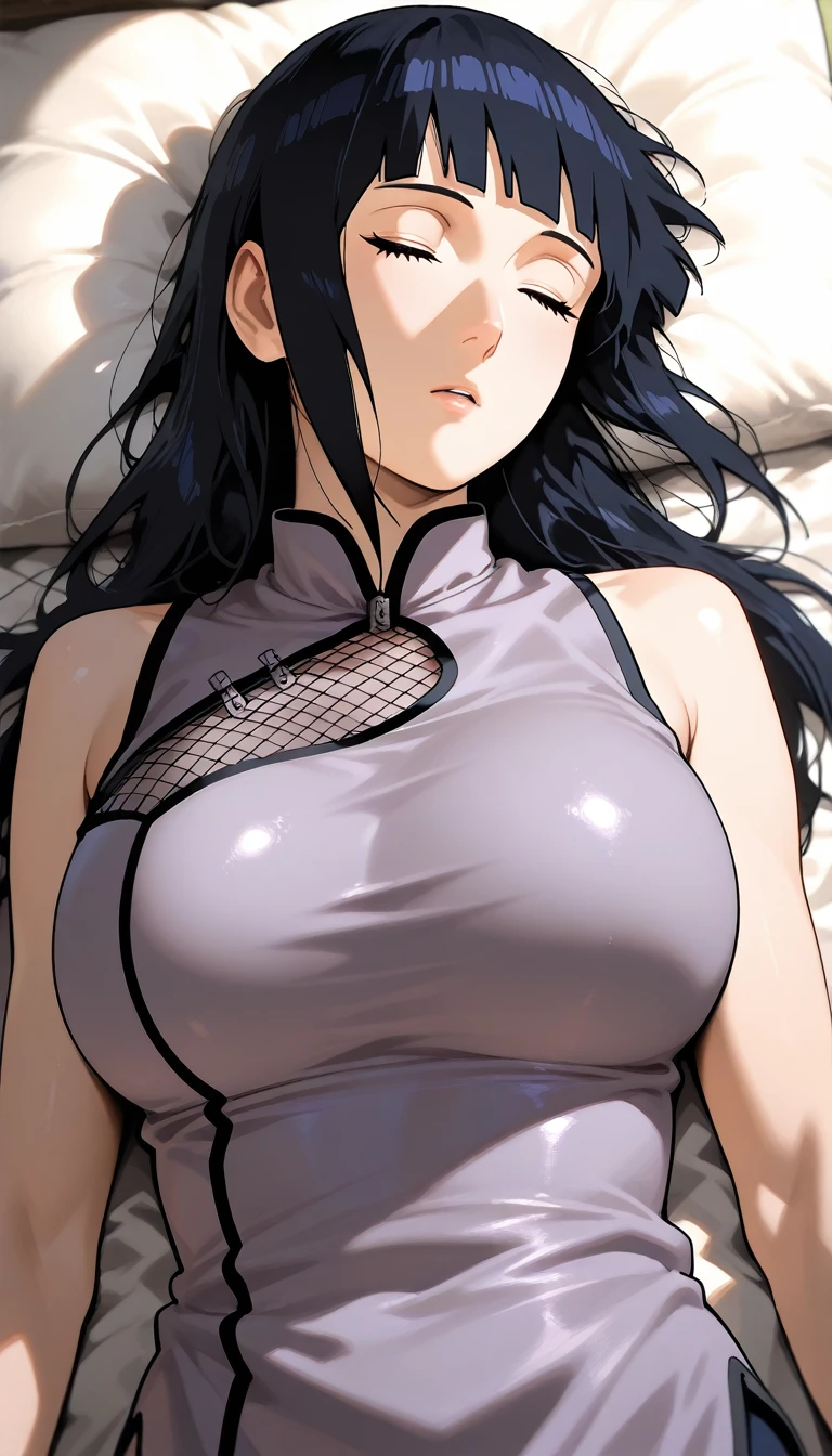 high quality, Realistic, (28 years old japanese wife), (detailed eyes), (black long hair), (abs), naked,(shiny skin), (detailed puffy nipples), (large breasts),(spread legs), (orgasm:1.3),hemp roped, bind breasts, behind hands,