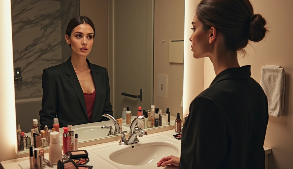 Imagine you are sitting on a chair in barber shop or a boutique. Barber or make up artist is cutting your hair. Draw what you see in the Mirror, which is in front of You