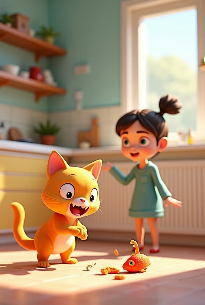 Angry Kitten with Adult Woman