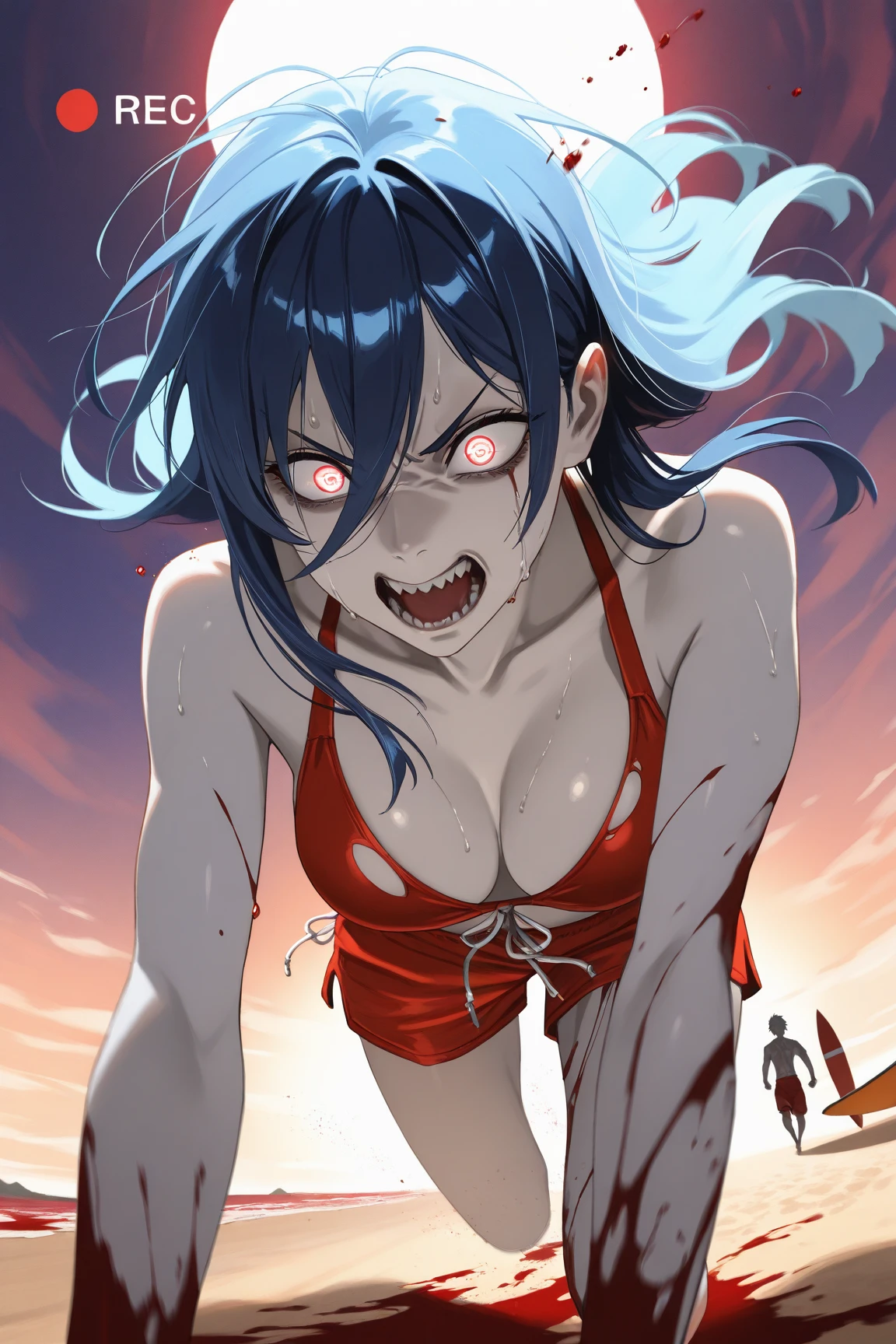 ((Highest quality, 8 thousand, Masterpiece:1.3)) SilentHillnurseหญิงอายุ 60 ปี, slim body, (conjunctivitis:1.3), black hair, bob cut, smooth and straight, Pale skinและขาว, Tangled black hair, Masterpiece, Highly detailed, Look at the viewer., blood, severe dark circles, bloodstained white nurse uniform, black lips, corruption, fog, The light is dim., nurse, โรงnurseที่ถูกทิ้งร้าง, (???????????: 0.3), (thick thighs: 0.4), Slender figure, skinny old woman, shipwreck, Glowing picture edges, (red ?????????, red panties:1.2), disgusting, น่าafraid, ทำให้เกิดความafraid, Shock value, very evil, very evil, ความหวาดafraid, afraid, decay, disgust, she is psychotic, (gray skin, Pale skin:1.4), (bloodทุกที่, เต็มไปด้วยblood:1.4), (evil eye, sparkling eyes, evil smile:1.2), hunger, crazy