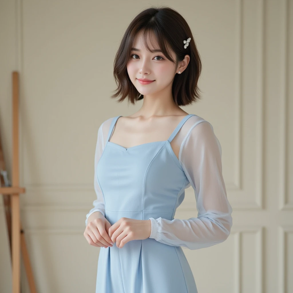 ((Best Quality, 8K, Masterpiece:1.3)), Focus: 1.2, Perfect Body Beauty: 1.4, Buttocks: 1.2, ((Layered Haircut, Breasts: 1.2)), (Wet Clothes: 1.1) , (Rain, Street:1.3), Bandeau Dress: 1.1, Highly Detailed Face and Skin Texture, Delicate Eyes, Double Eyelids, Whitened Skin, Long Hair