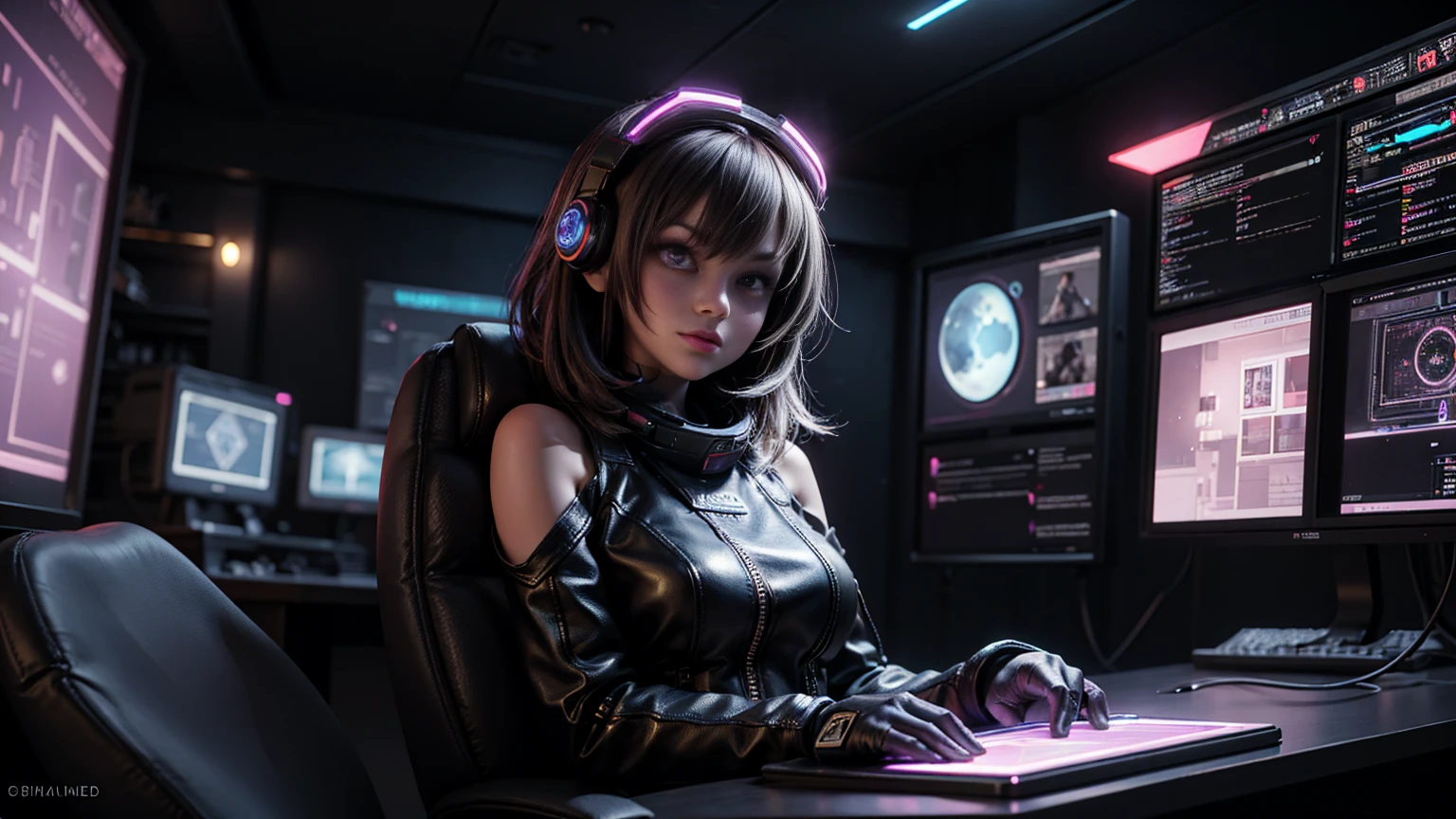 Es gibt eine Frau in einem schwarzen Oberteil und Katzenohren, Diesel Punk Weiblich, Cyberpunk Angry Gorgeous Goddess, Attractive cat girl, Katzenohren aus Metall und leuchtende Augen, Cyberpunk-Katze, Cyberpunk femme fatale, frau mit katzenohren, Cyberpunk Judy Alvarez, cat girl, Cyberpunk Jackie Welles, Eine niedliche Steampunk-Kattunkatze, Kybernetische Hasenohren tragen, Cyberpunk Frauen