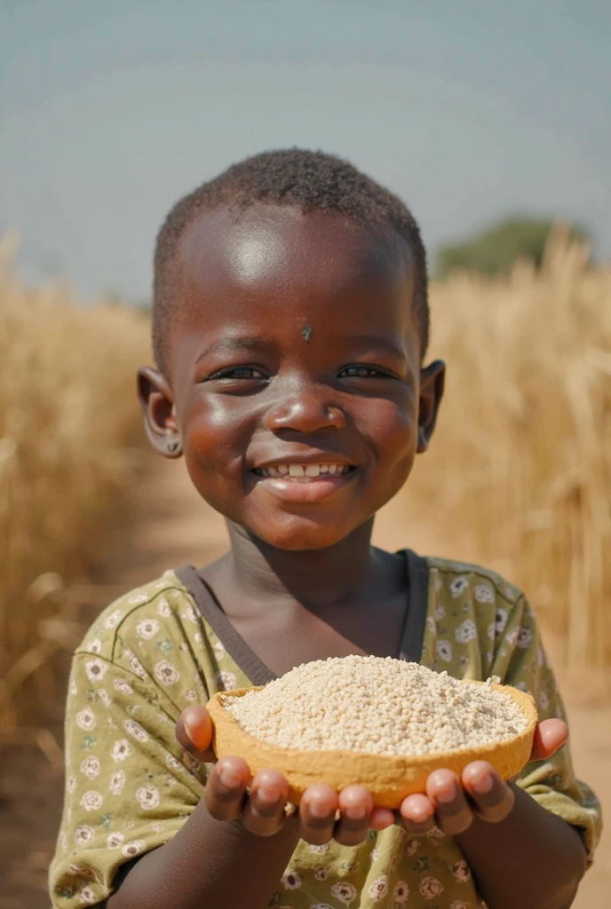 On a scorching African day, a child battling drought, in the midst of their thirst
