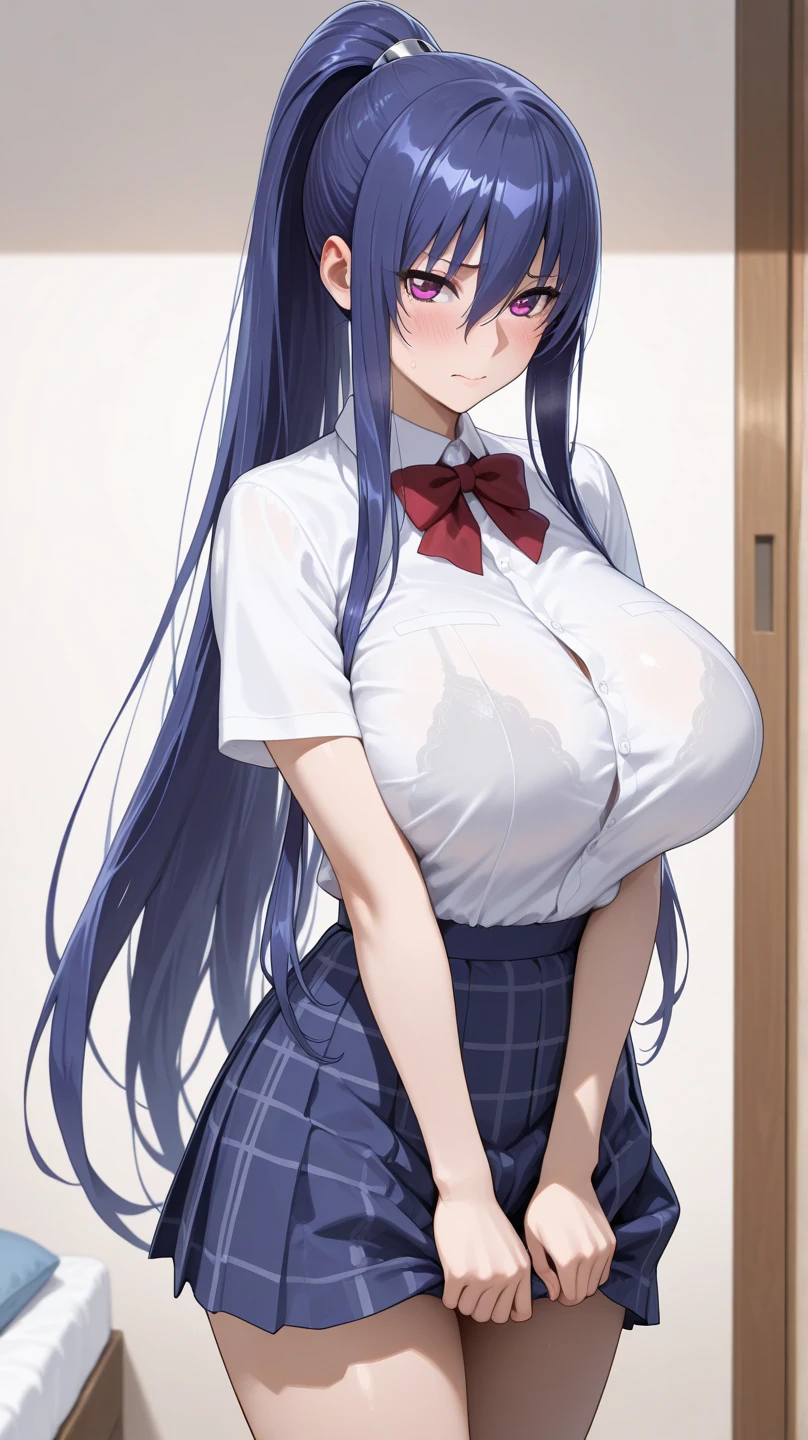 A mature busty high school girl has her skirt secretly photographed by a creepy old man、Perfect body、cry