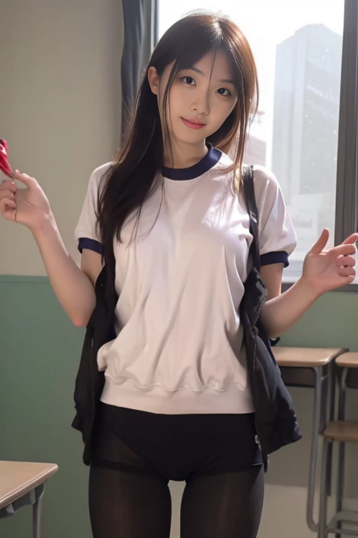 10 years old girl practicing and dancing in school