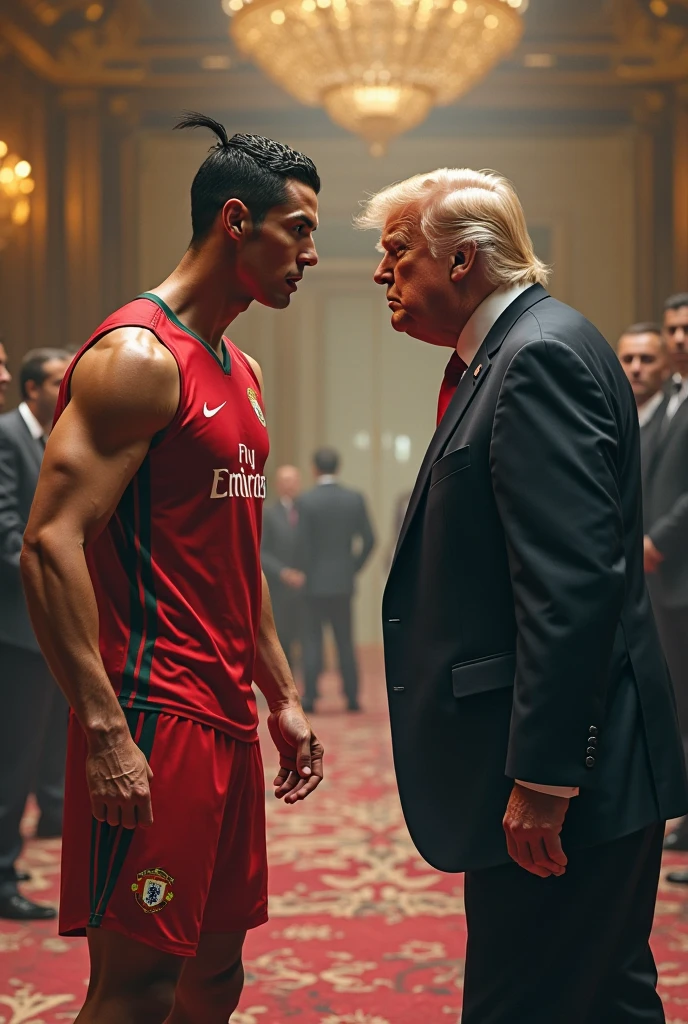 Barack Obama wearing ufc clothes vs Donald trump with a bear belly and wearing ufc clothes. UFC president Dana white standing between them. A ufc fight poster with promotion writing on the poster saying there fighting at Madison Square Garden, New York.
