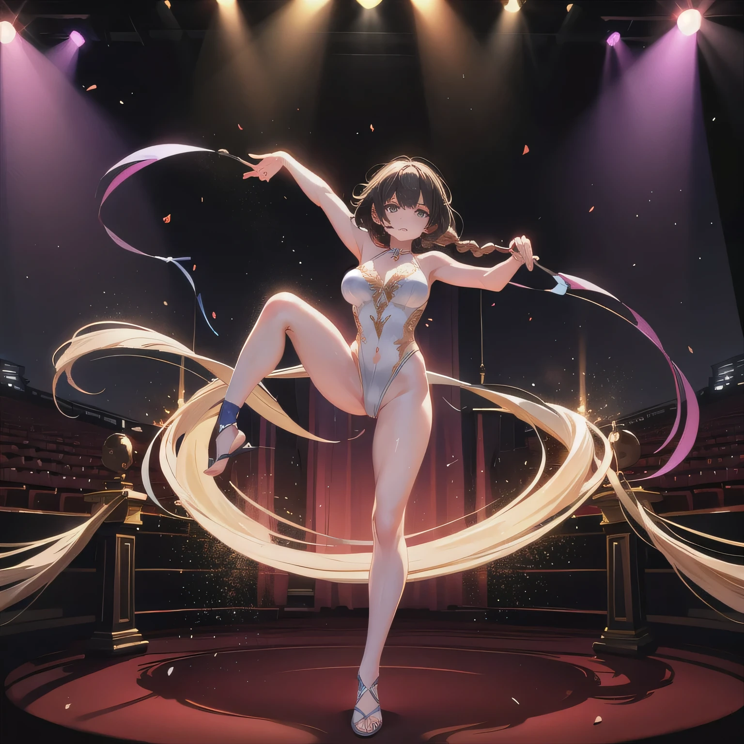 pole dancer, pole dancing, show pub, ((Kemono ear:1.2)), mid-chest, smile, blush,(Perfect body:1.1),(Short wavy hair:1.2),Full body shot,(Very elaborate CG 8K wallpaper),(Very delicate and beautiful),(Masterpiece)(Best quality):1.0),(Ultra High Definition:1.0),[High Definition],Detailed skin,Ultra detailed ((Colorful)) ,