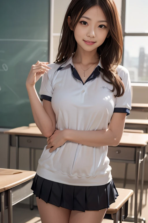(masterpiece:1.3, highest quality), (realistic, photorealistic:1.4), perfect lighting, perfect anatomy, looking at the viewer, full body, Front view:0.6, 1 girl, alone, Japanese, high school girl, Improve, big breasts, big ass, seductive thighs, skin dents,
(short hair), asymmetrical bangs, brown eyes, parted lips, (very tanned and shiny skin), smile,
beautiful hair, beautiful face, highly detailed face, detailed and beautiful eyes, beautiful clavicle, beautiful body, beautiful breasts, beautiful thighs, beautiful feet, beautiful fingers, ((collared short sleeve shirt, white shirt, school uniform, pink plaid pleated skirt, black tie)), white panties, polka dot hair scrunchie,
( sexy pose), (enchanting smile), evening,Sit in the classroom,gal,(brown skin:1.5),(view from below), 1dildo
underwear
dildo under panties
dildo under clothes
dildo in pussy, open legs,