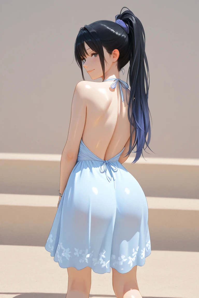 (Ahegao、crying、embarrassing、big breasts、Back sex:1.2)、heart apron、twin tails、black hair