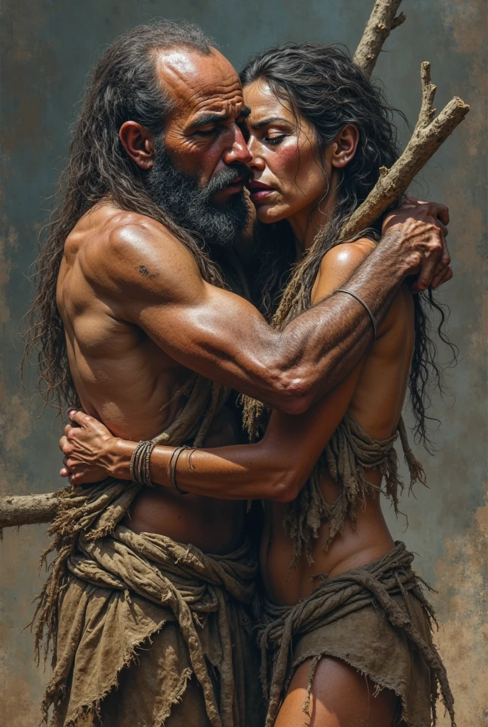 Lot's daughters in the cave with him, having relationships