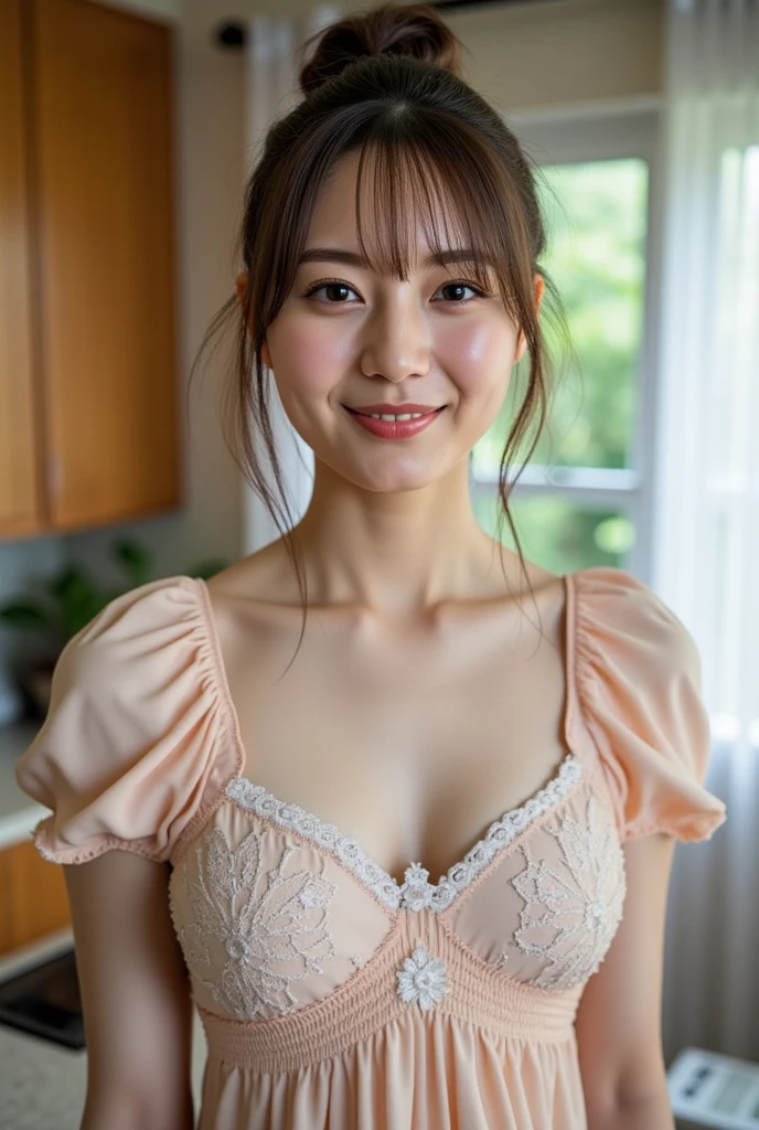 (photo practical:1.4), (hyper practical:1.4), (practical:1.3), (Smoother lighting:1.05), (Improving the quality of cinema lighting:0.9)、Natural light、Professional photos, practical portrait,(Japanese beautiful girl、15-year-old junior high school student),, Beautiful face and eyes, Very cute face, smile, vitality, vitality, (Sexy nurse uniform with a wide open chest:1.2、The chest is open wide and her breasts are exposed、Her clothes are open and her naked body is visible、Showing her boobs、very beautiful small breasts、Small breasts、Beautiful cherry-colored areola、Erect nipples、Small butt、Shaved),The hem is short and the lower half of the body is visible、No underwear、 Light Pink, white, (Breast nurse:1.4), (district), Stethoscope, white Wallpaper, Portrait of sexy girl, (View from below:1.2)、Treatment room in hospital、Nurse hat、首からStethoscopeをかけている、No underwear、No underwear、No bra、(Stethoscope)Holding a syringe in your hand、topless、Upper body naked