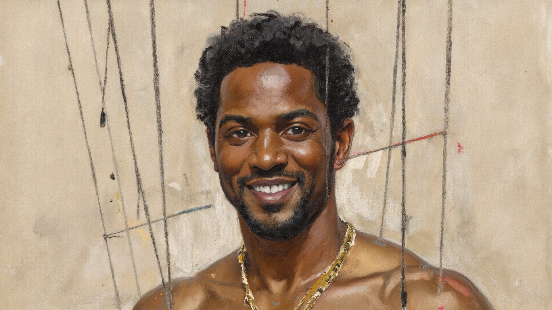 by Philipp Otto Runge, a moody, 1man, uncut, , delicate, watercolor, male focus, bronze skin