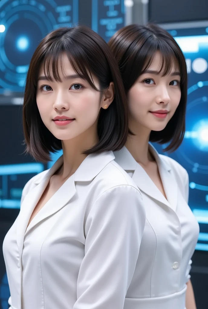 Female Scientist Android A futuristic scene of a Japanese female scientist in her 30s - SeaArt AI